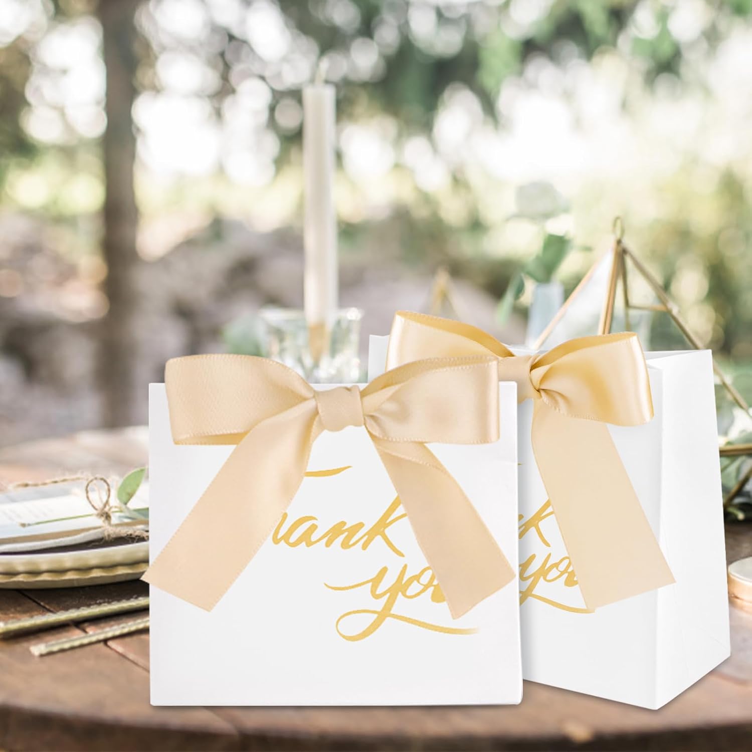 SHAIDOJIO 24Pcs Mini Gift Bags with Gold Bow