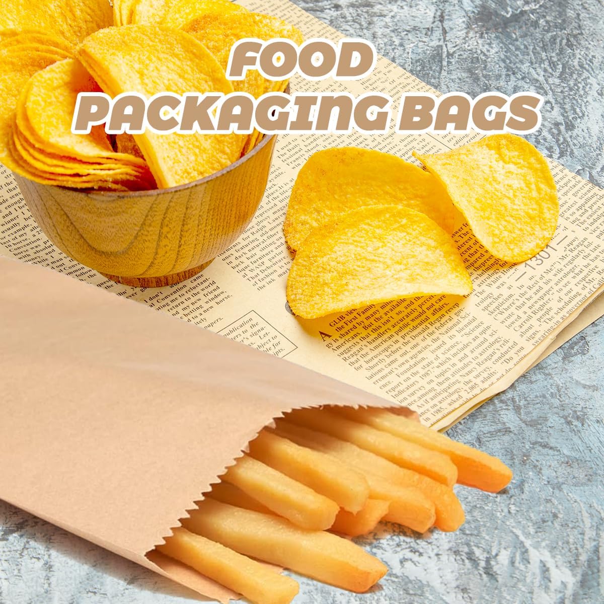 OTURGC 100 Pack Brown Kraft Paper Bags 6x9 Inch