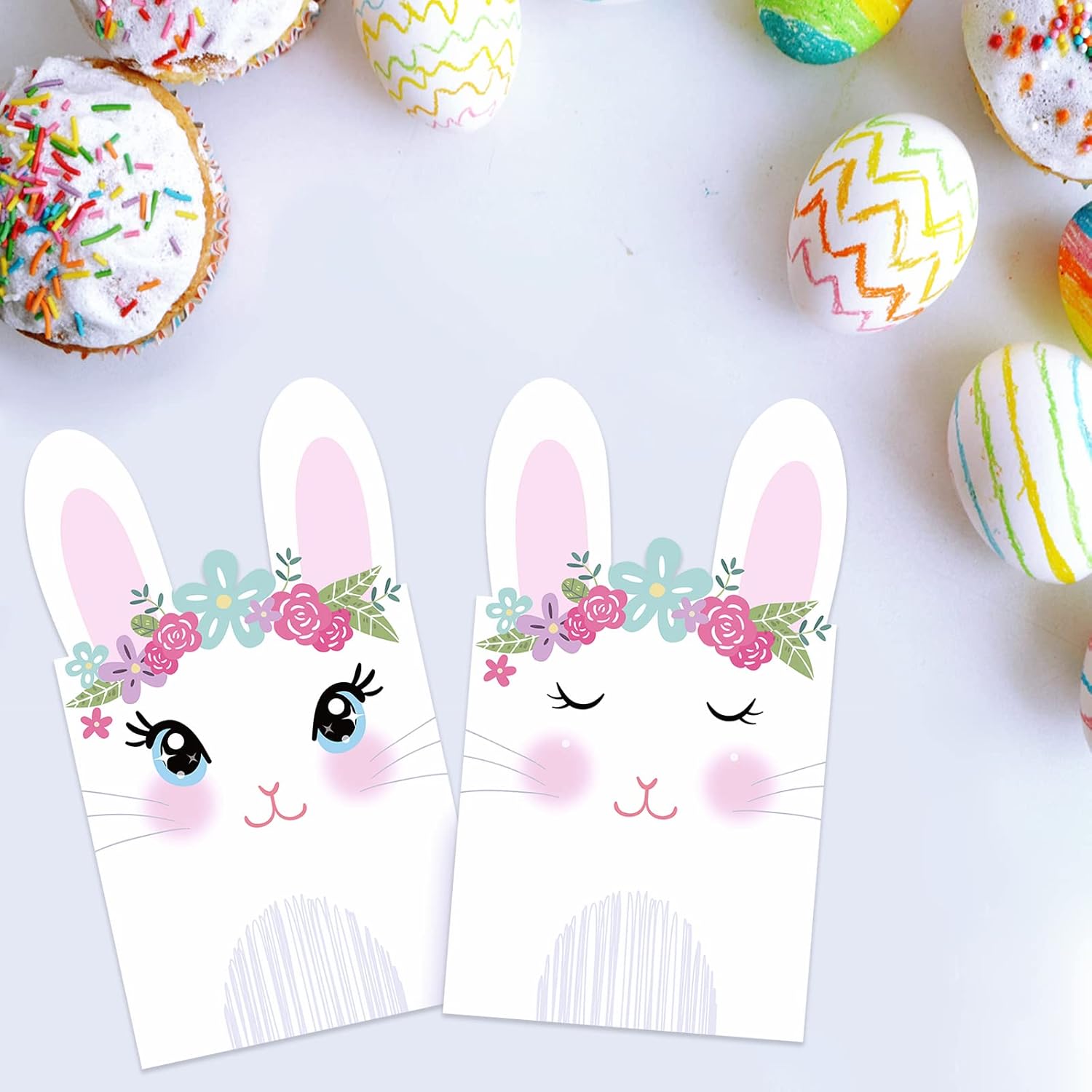 WEEPA 20 Pack Easter Bunny Gift Bags for Kids