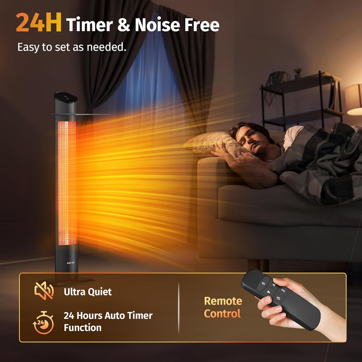 EAST OAK 1500W Portable Infrared Heater