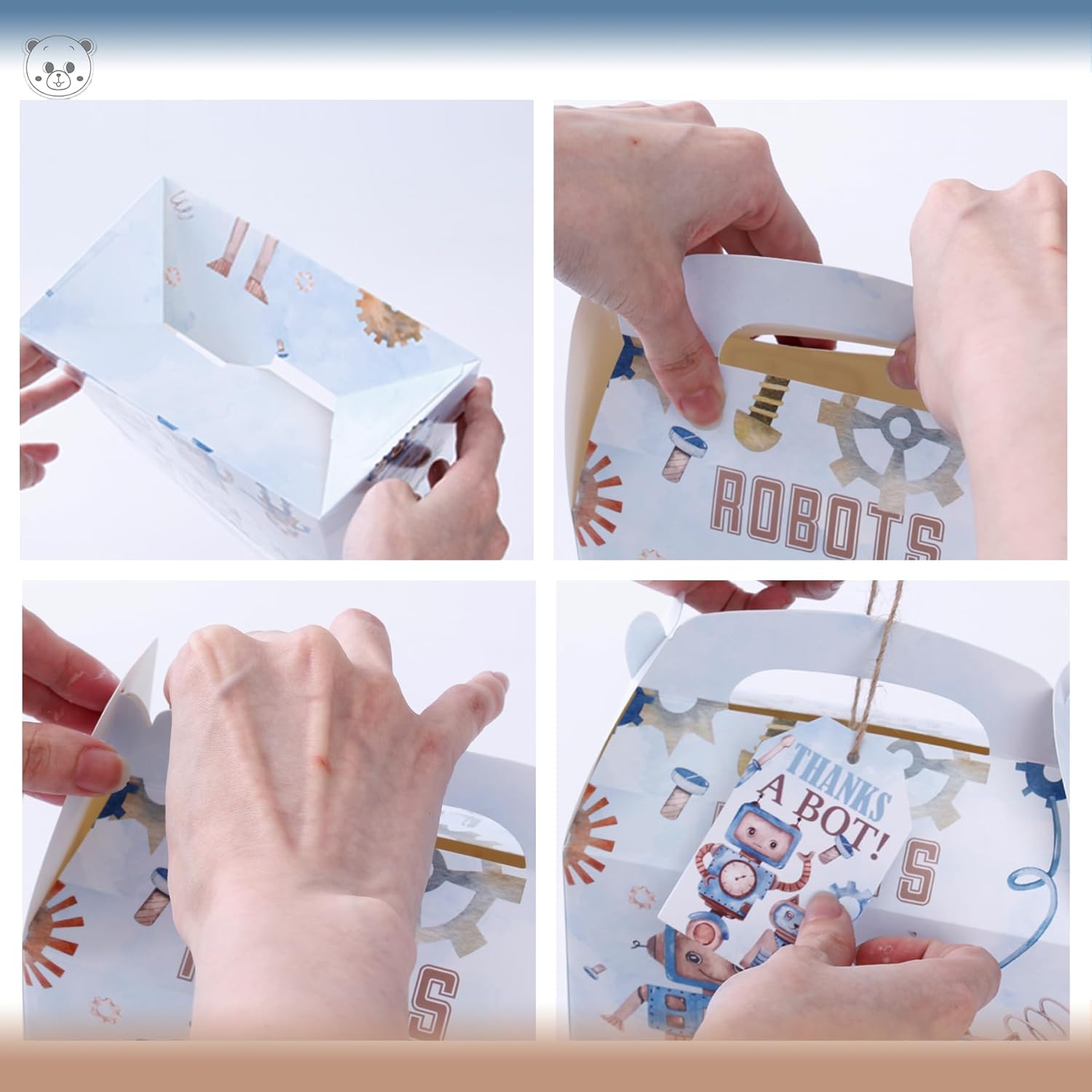 Karaqy Robot Party Favor Boxes 12 Pcs