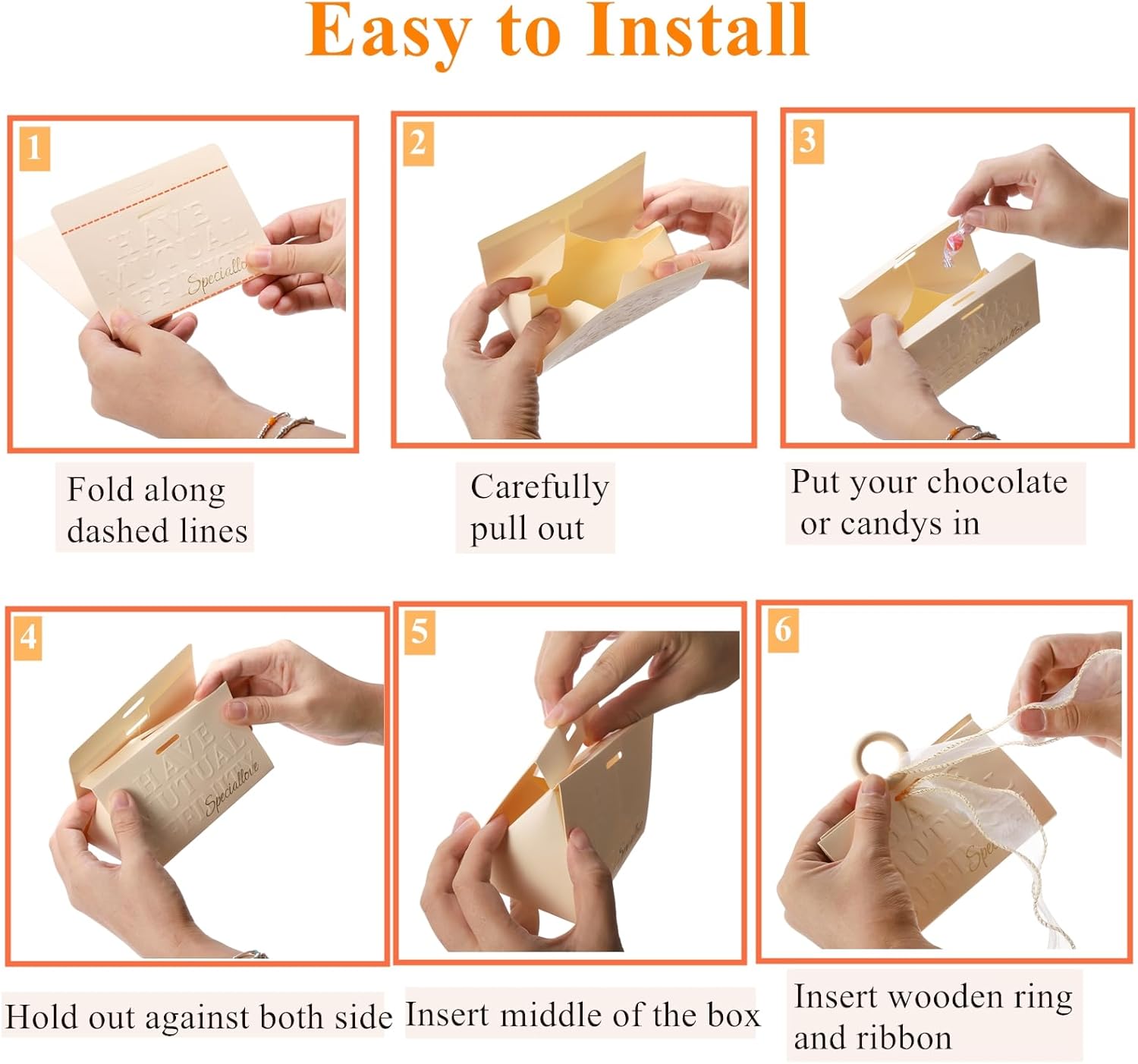Yopay 30 Pack Wedding Favor Boxes with Handle and Gold Ribbons