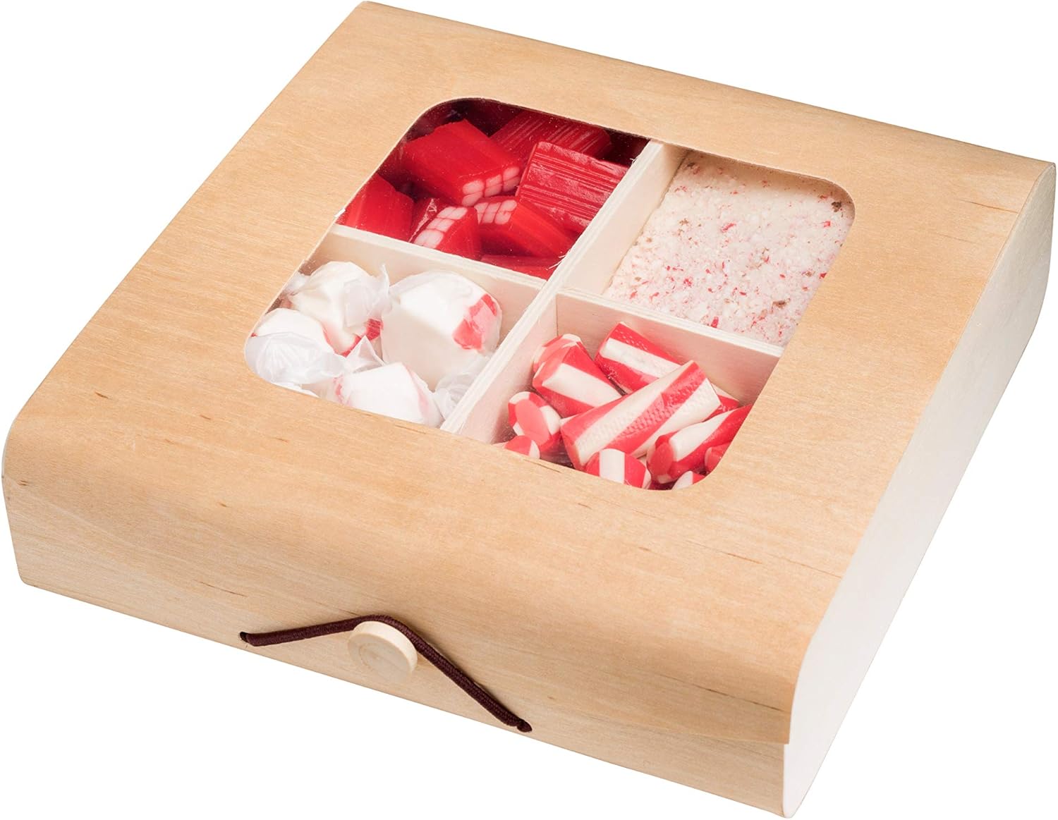 Hammont Wooden Candy Gift Box 4 Pack 7x7x2 Inches