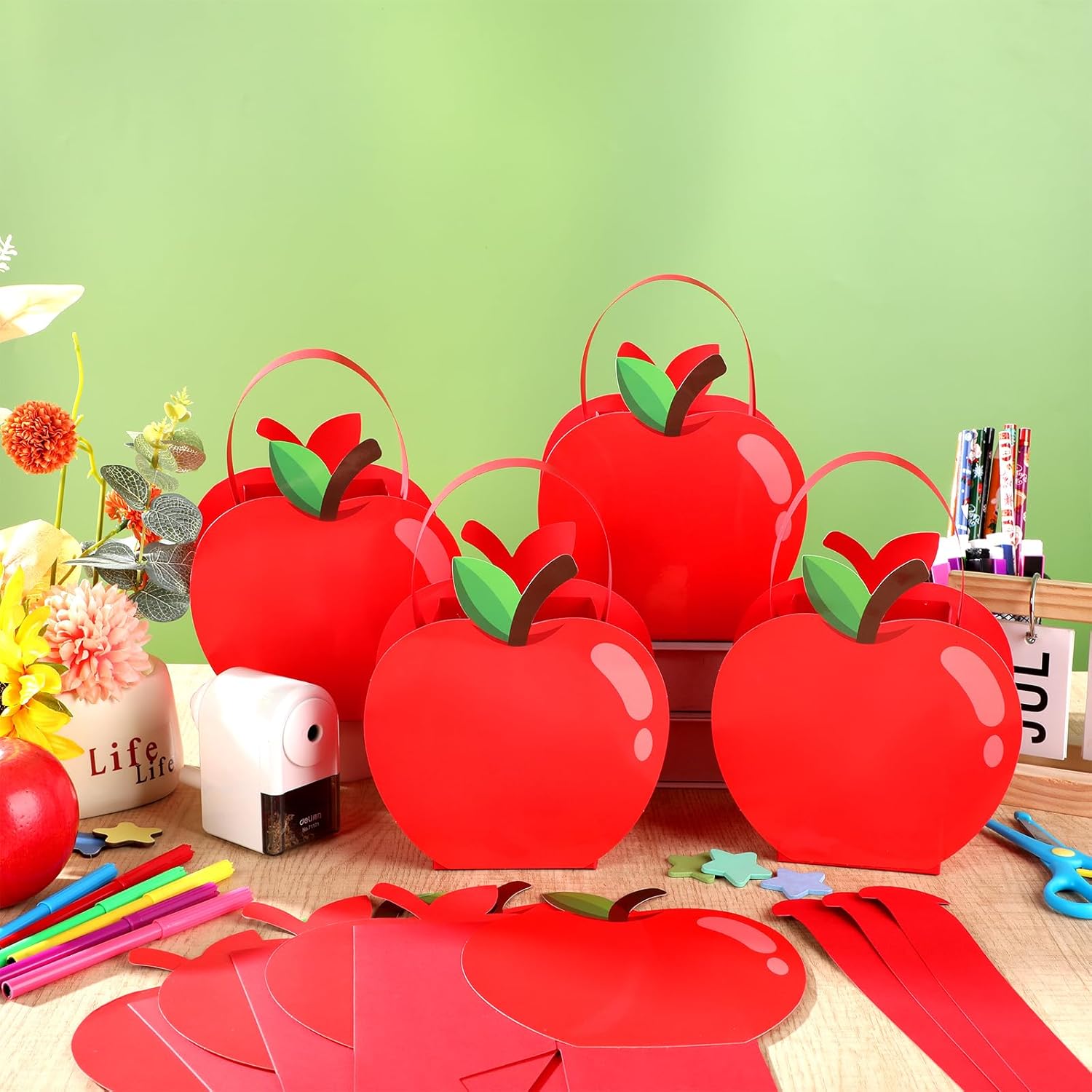 CHUNNIN 24 Pack Red Apple Gift Boxes for Back to School