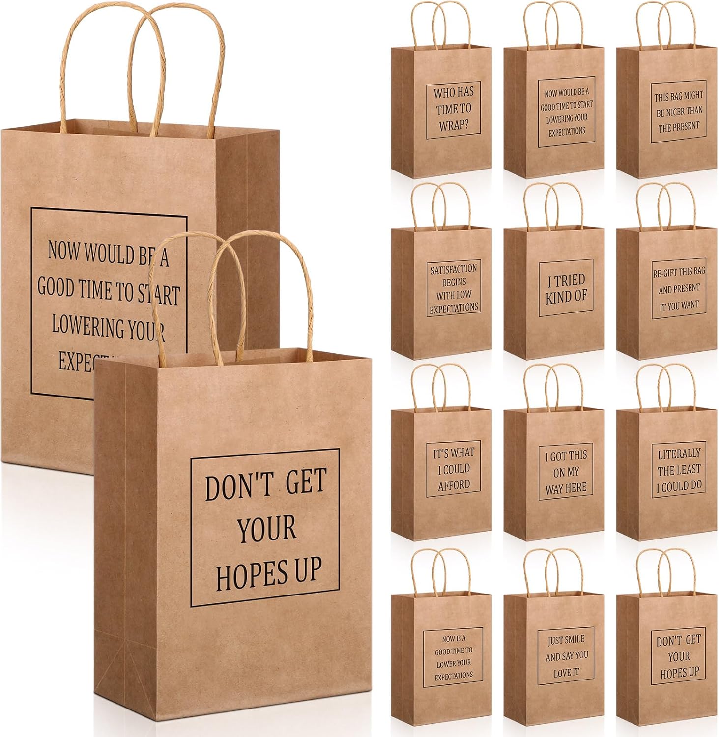 24 Pcs Funny Gag Gift Bags with Handles