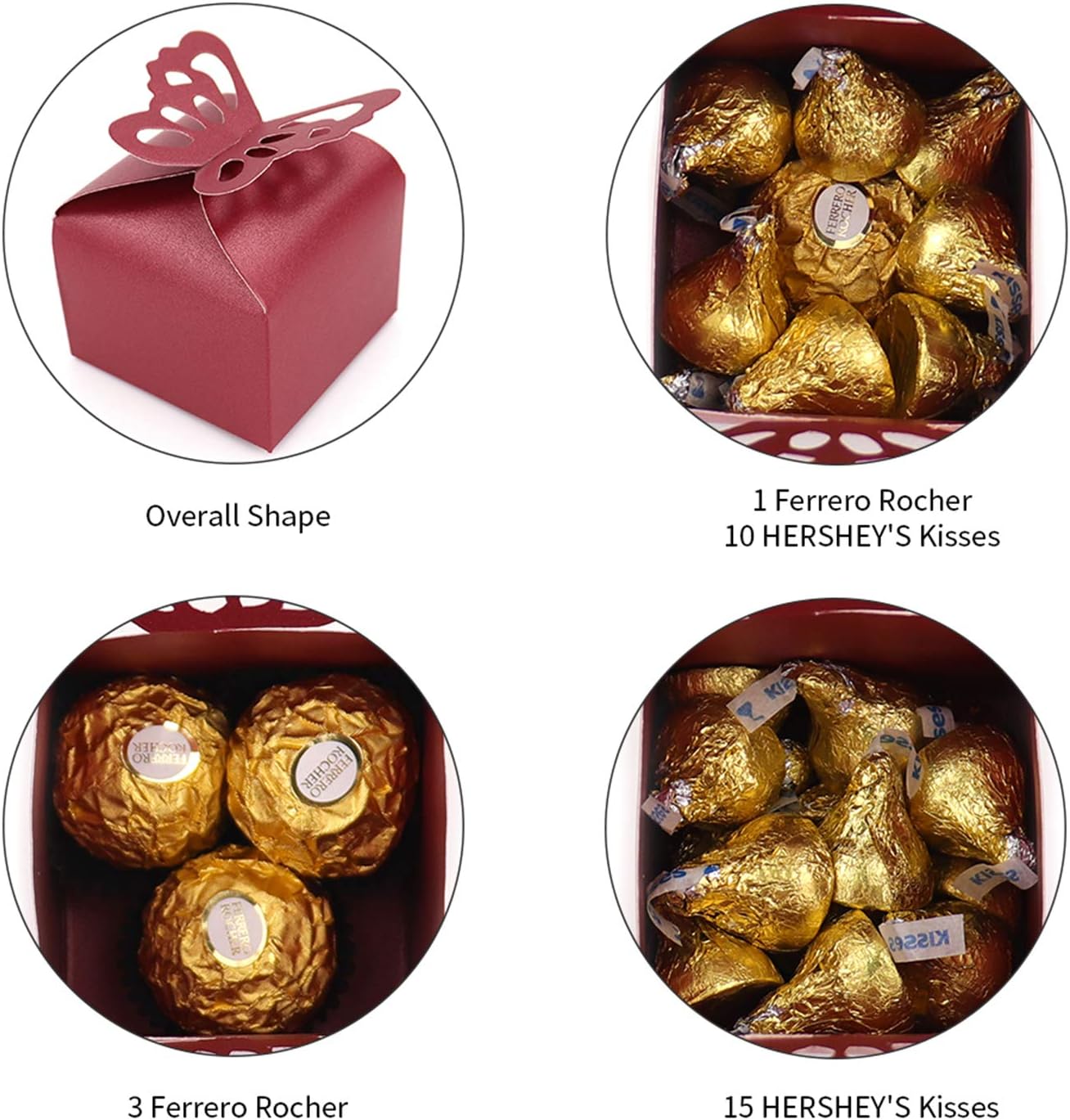 Kslong Red Gift Box Butterfly Wedding Favors
