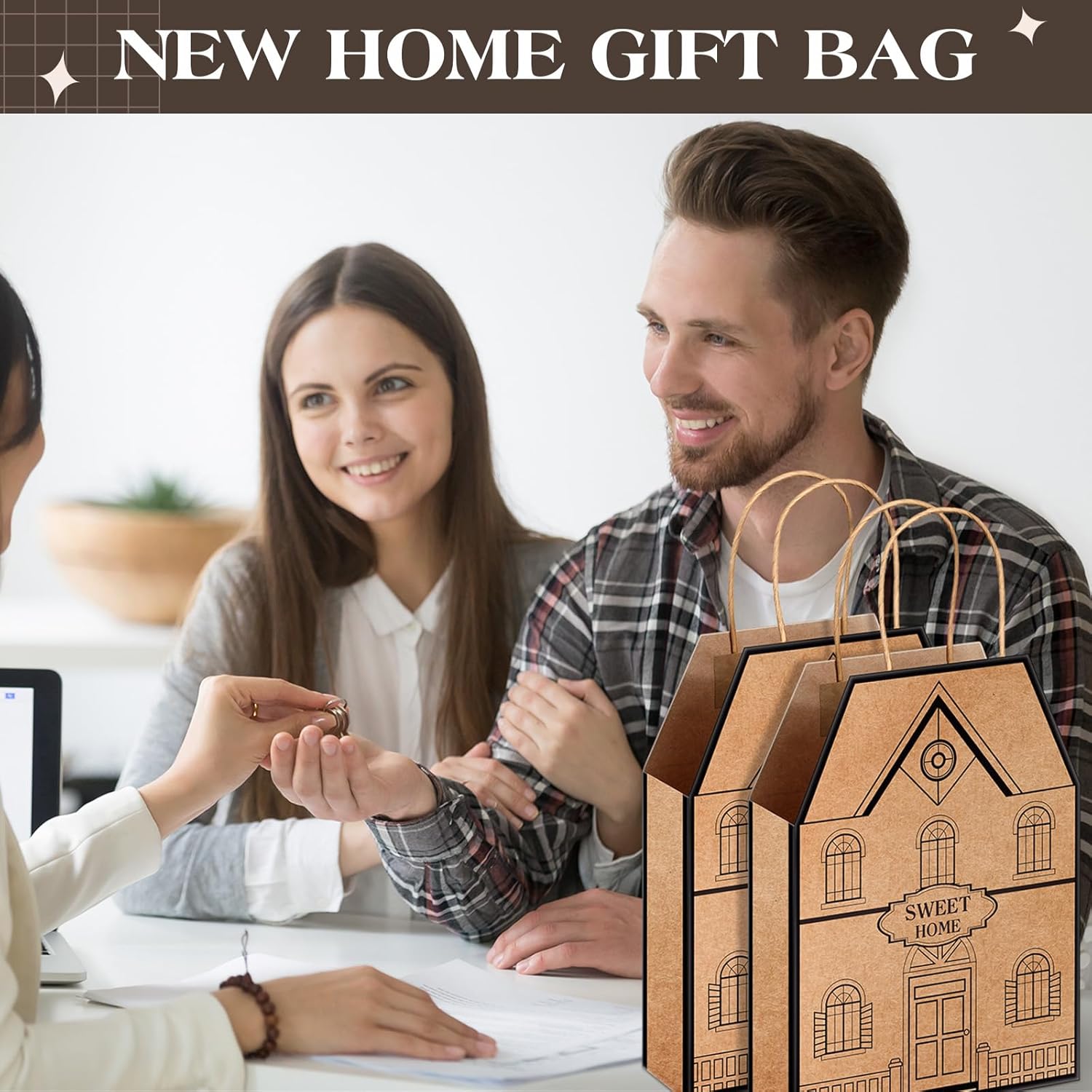 Cholemy 50 Piece House Shaped Gift Bags with Handles