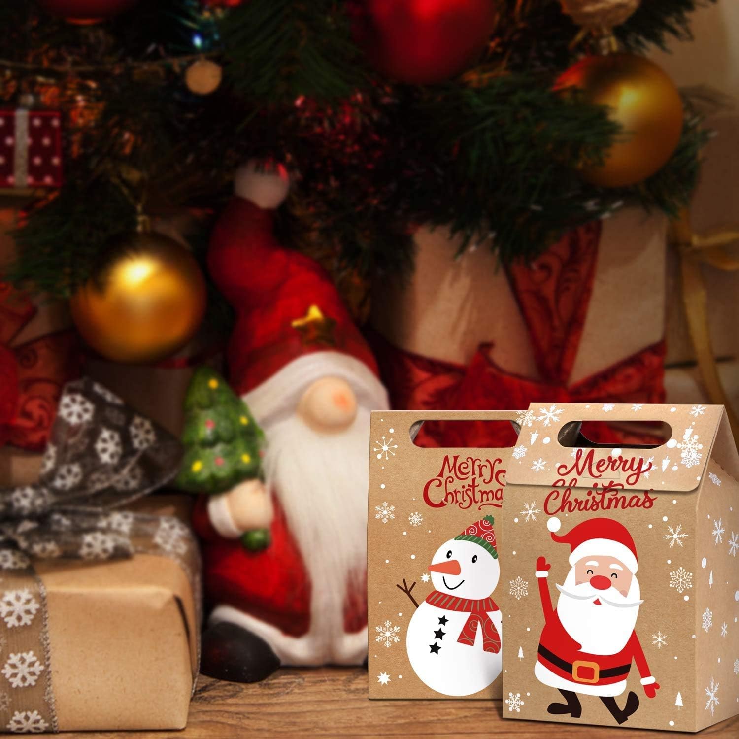 STEFORD Christmas Kraft Gift Boxes 24PCS