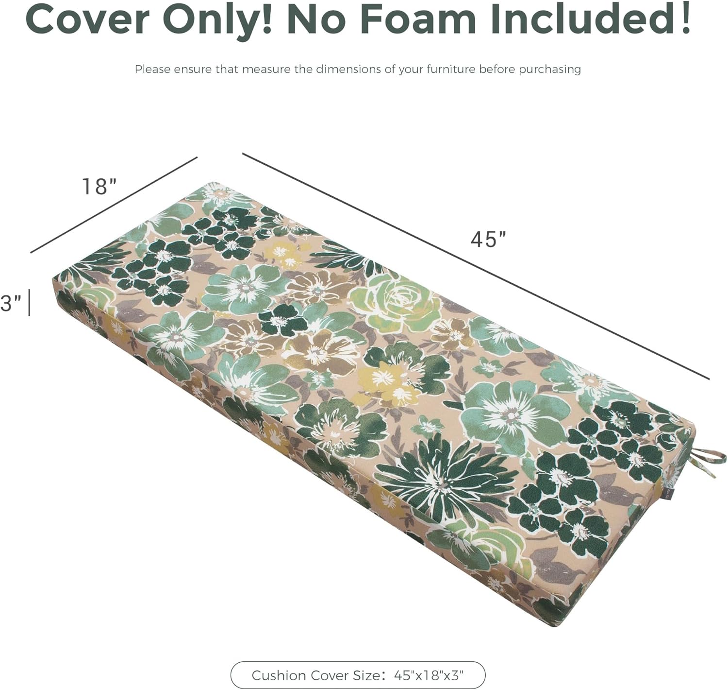 Magpie Fabrics Swing Cushion Covers 2 Set Green Floral