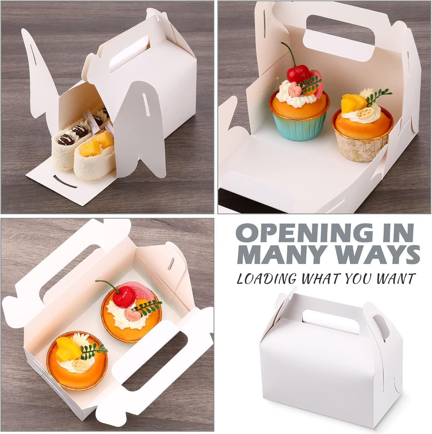 Geyee 100 Pcs White Gable Gift Boxes