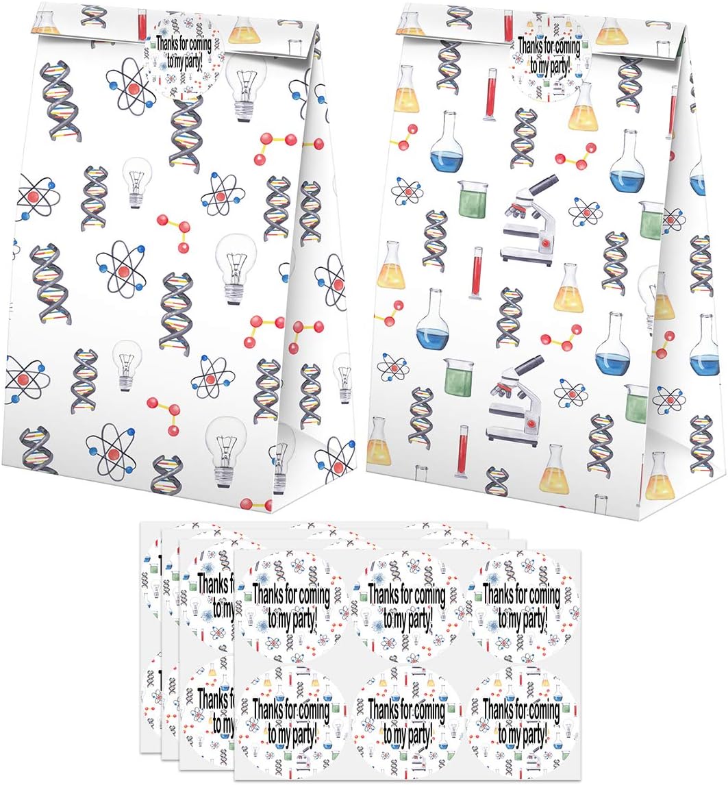Science Party Favors Candy Bags with Stickers