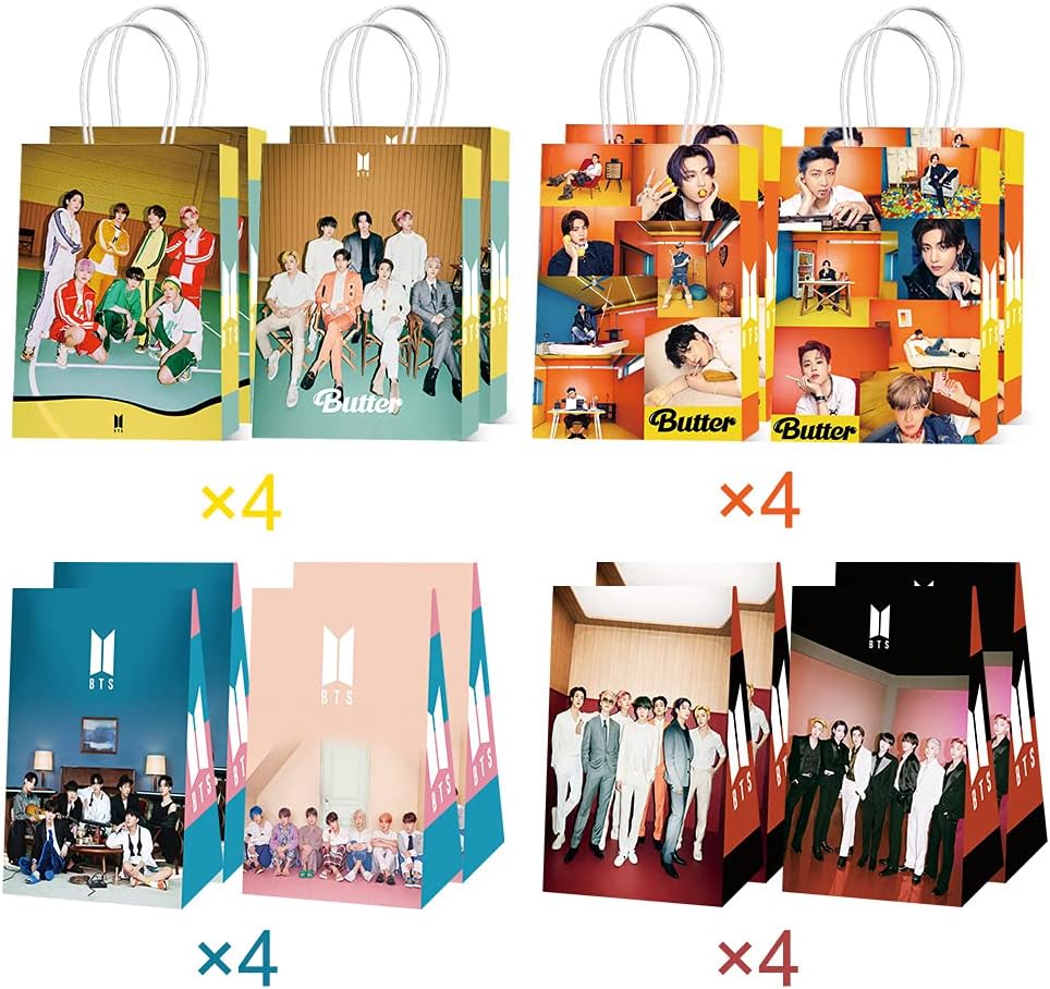 KINON 16 Pack BTS Fan Gift Bags for Parties