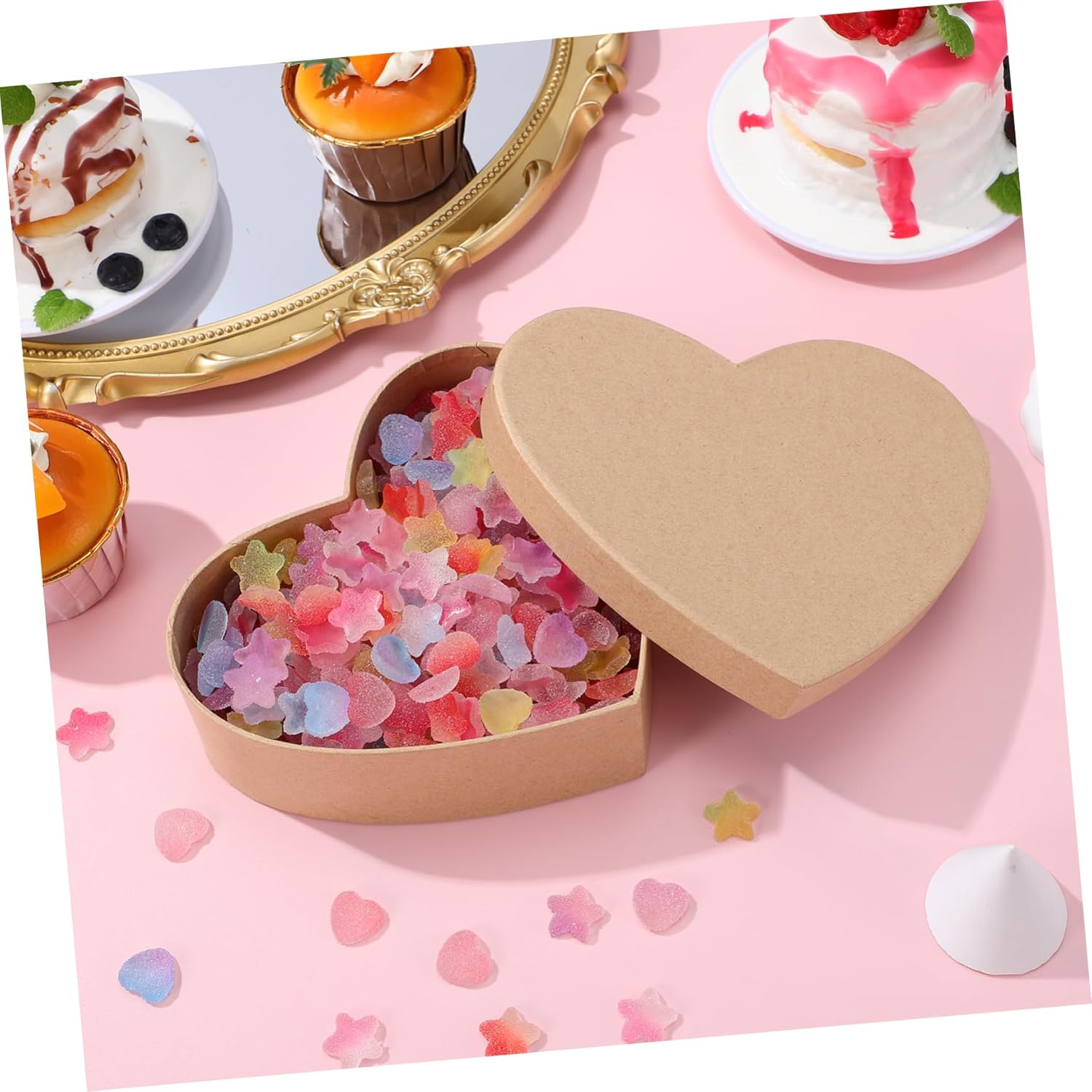 Heart Shaped Kraft Box for Valentines Day Wedding Favors