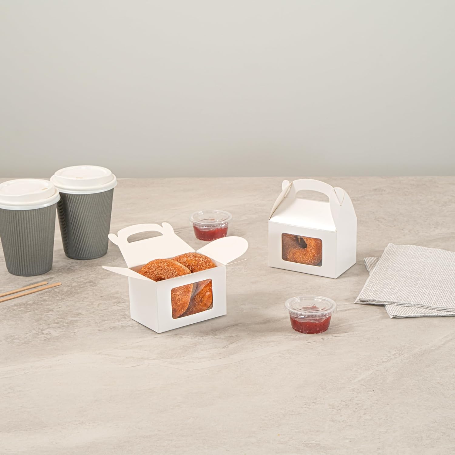 Restaurantware Bio Tek 4x25x25 Inch Gable Boxes 25 Count