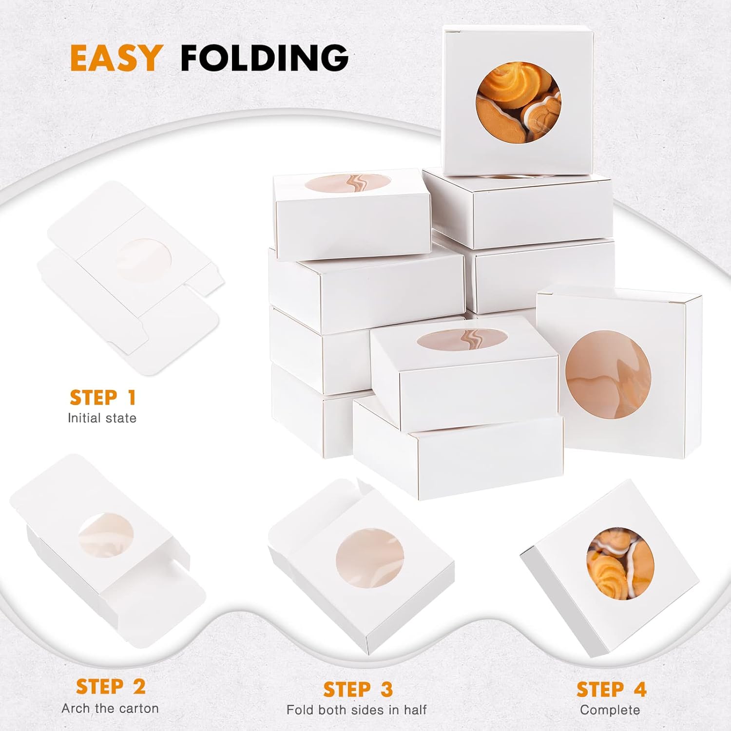 Chinco 30 Pcs Kraft Paper Gift Boxes with Clear Window