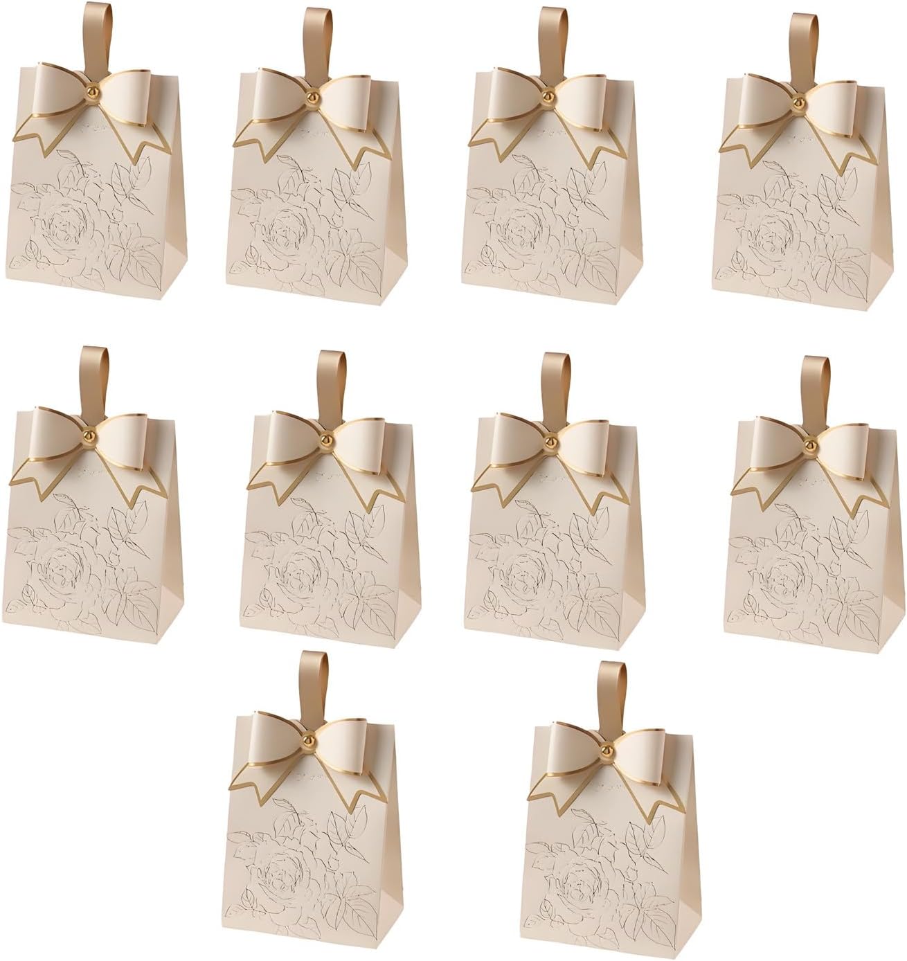 QRZLP 10PCS Candy Boxes with Floral Decor