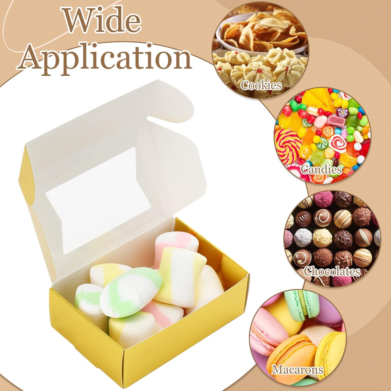 Yexiya 60 Pcs Kraft Soap Boxes with Window for Gifts
