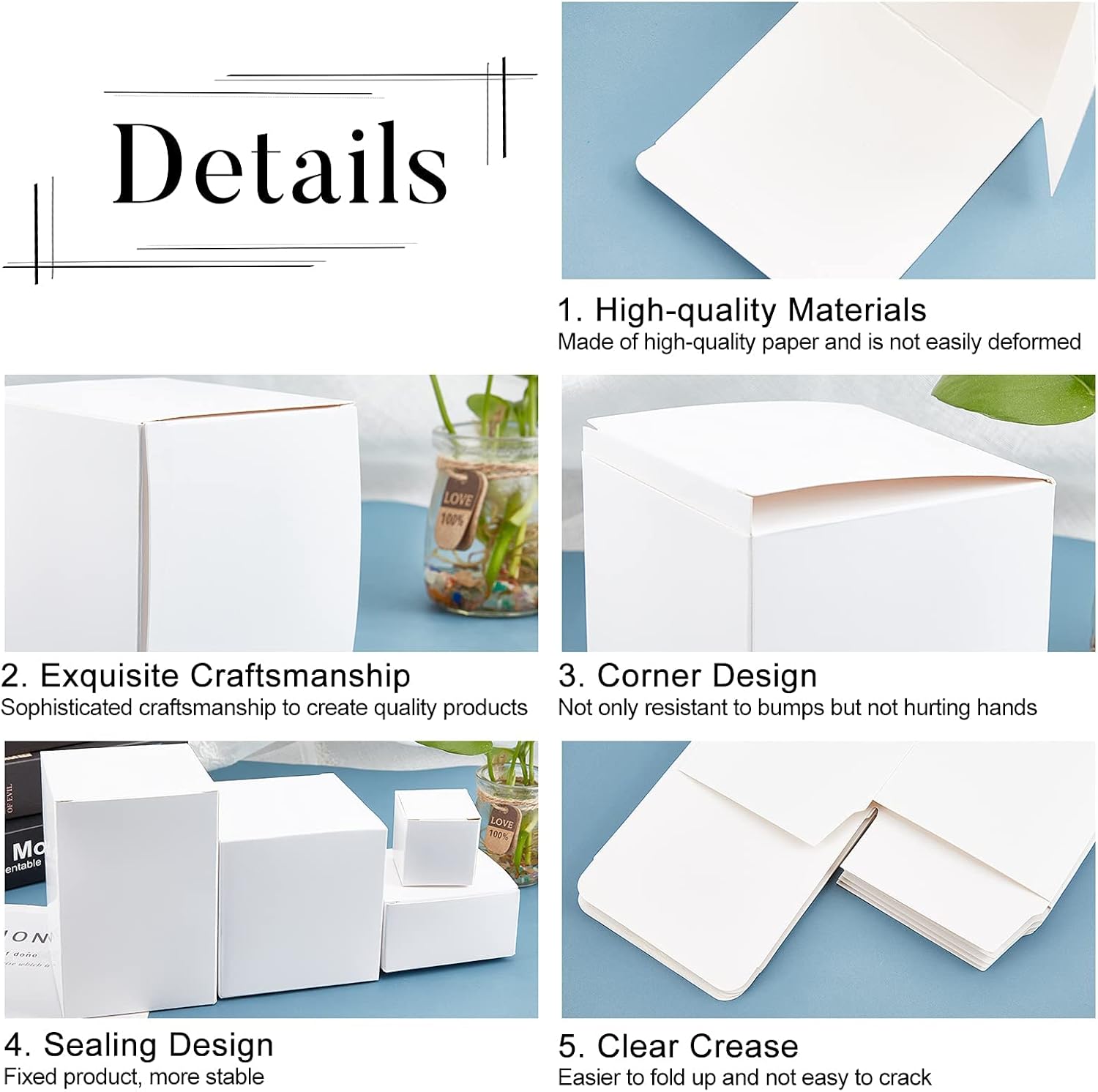 PH PandaHall 30 Pack Mini White Kraft Gift Boxes with Lid