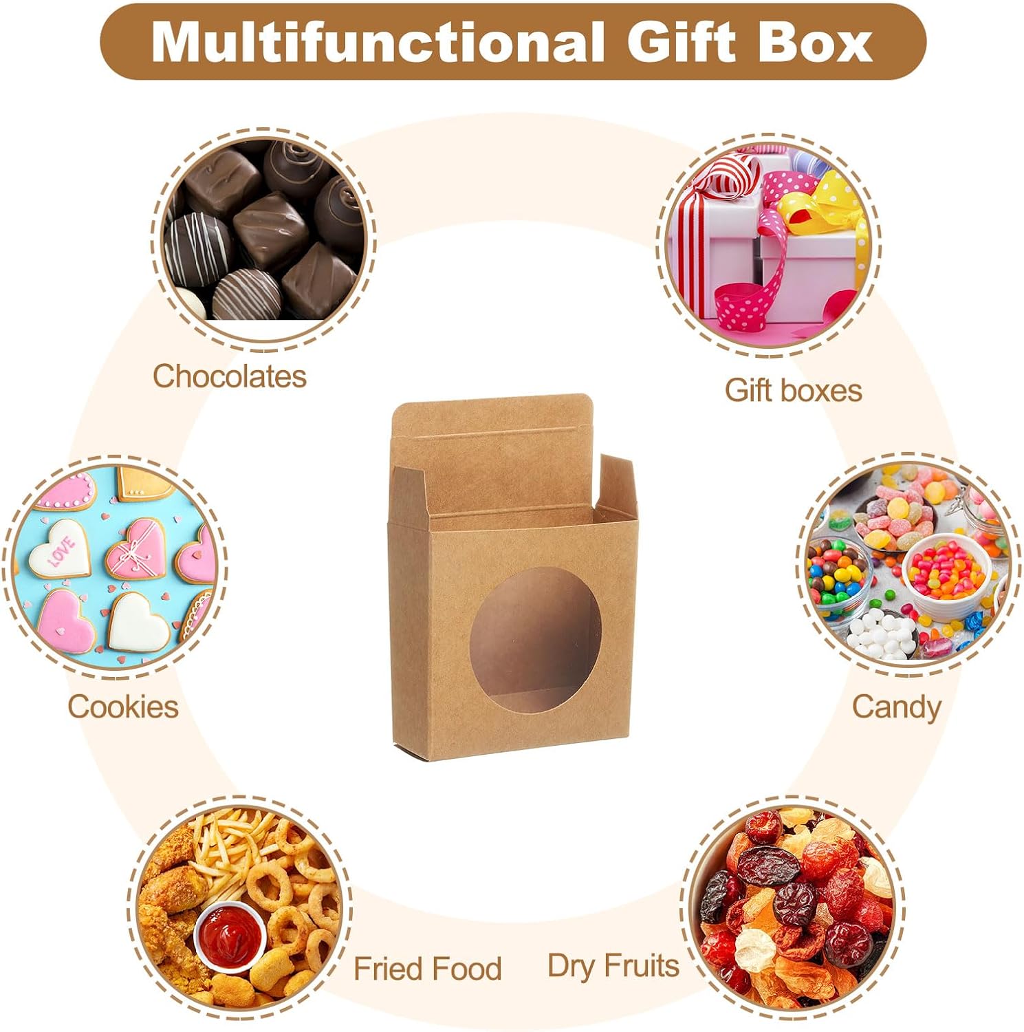 Uxcell 20Pcs Mini Kraft Soap Boxes with Clear Window