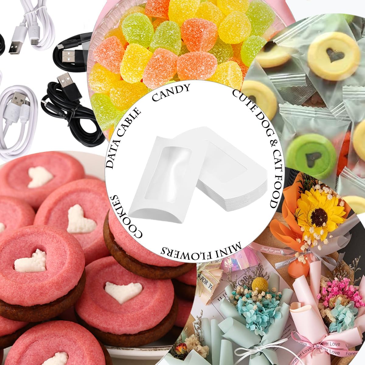 40 Pcs Pillow Gift Boxes with Clear Windows
