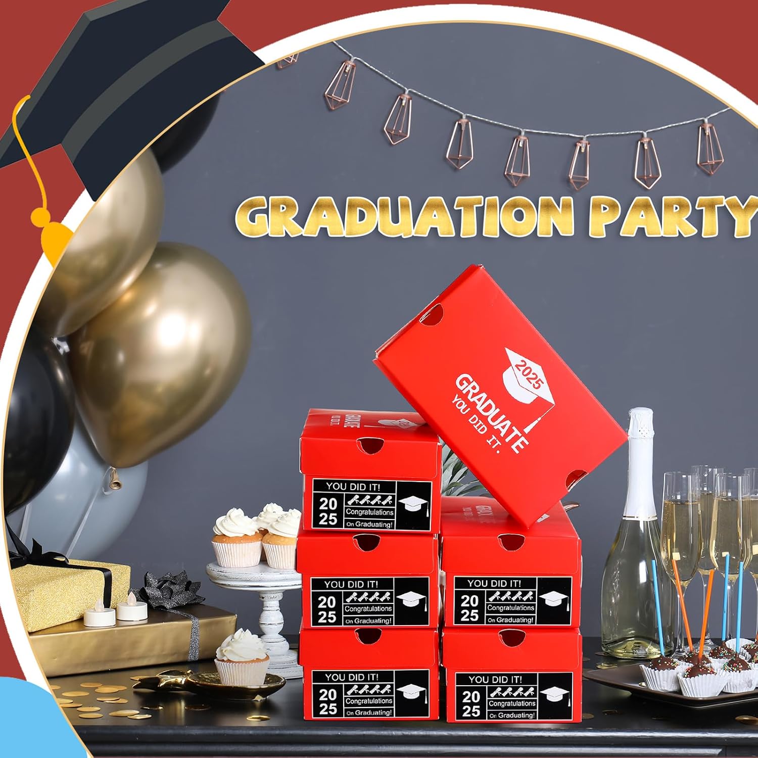 Gueevin 16 Pcs Mini Sneaker Gift Boxes Graduation Party Favors