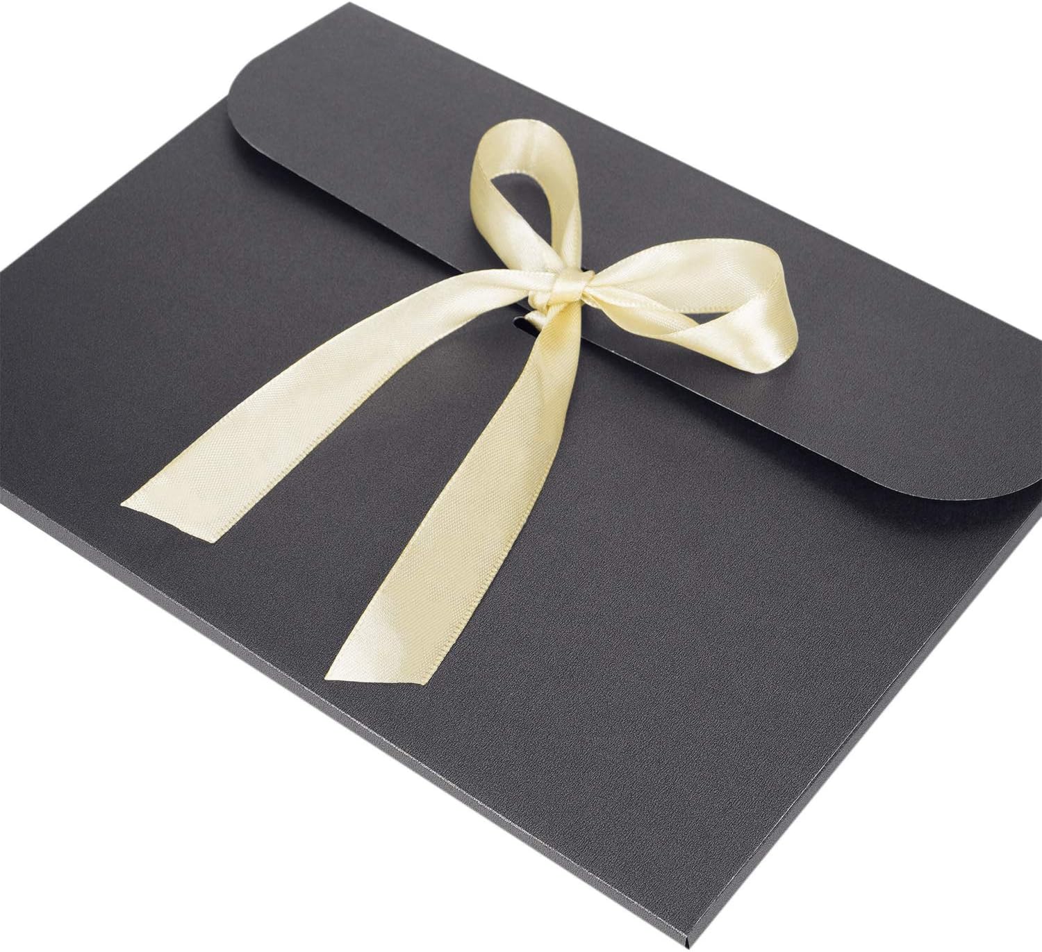 10PCS Gift Envelopes with Ribbon Bowknot Black
