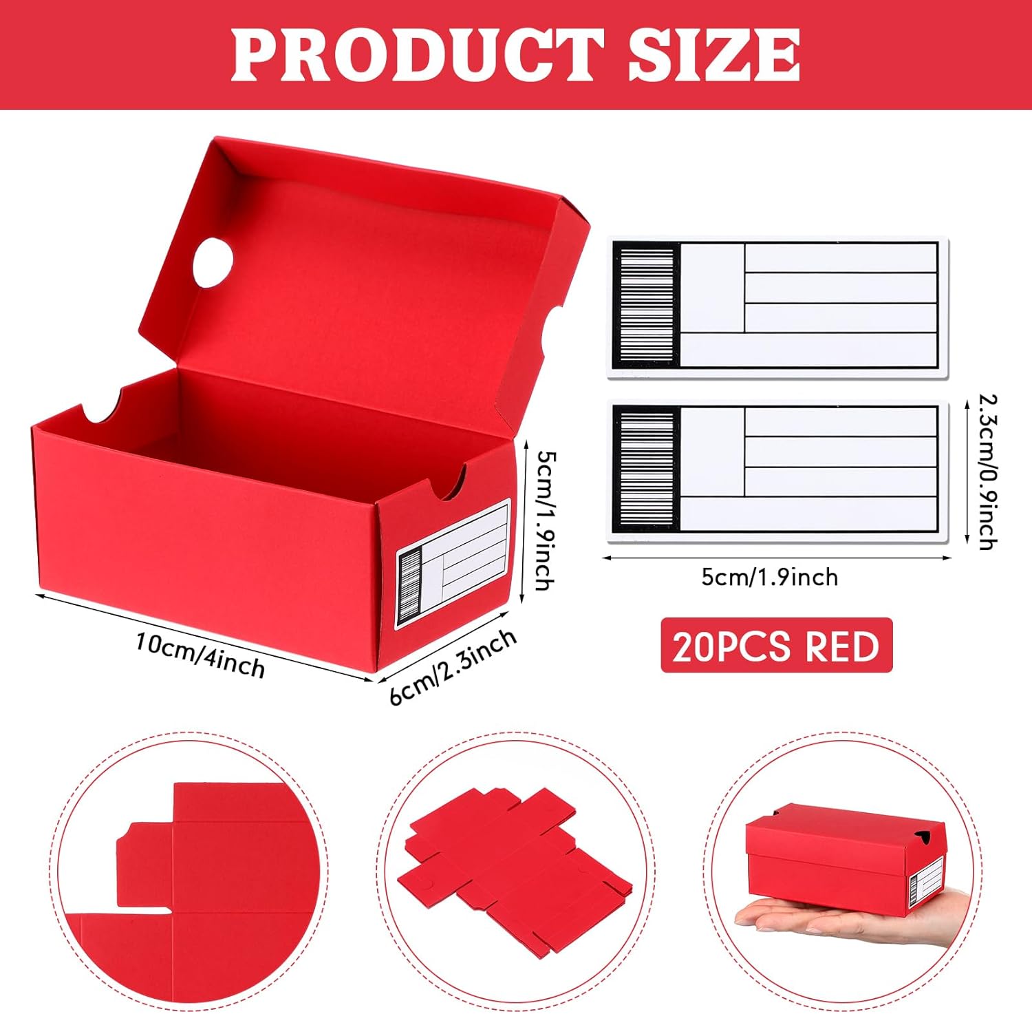 20 Piece Mini Shoe Gift Boxes for Party Favors Red