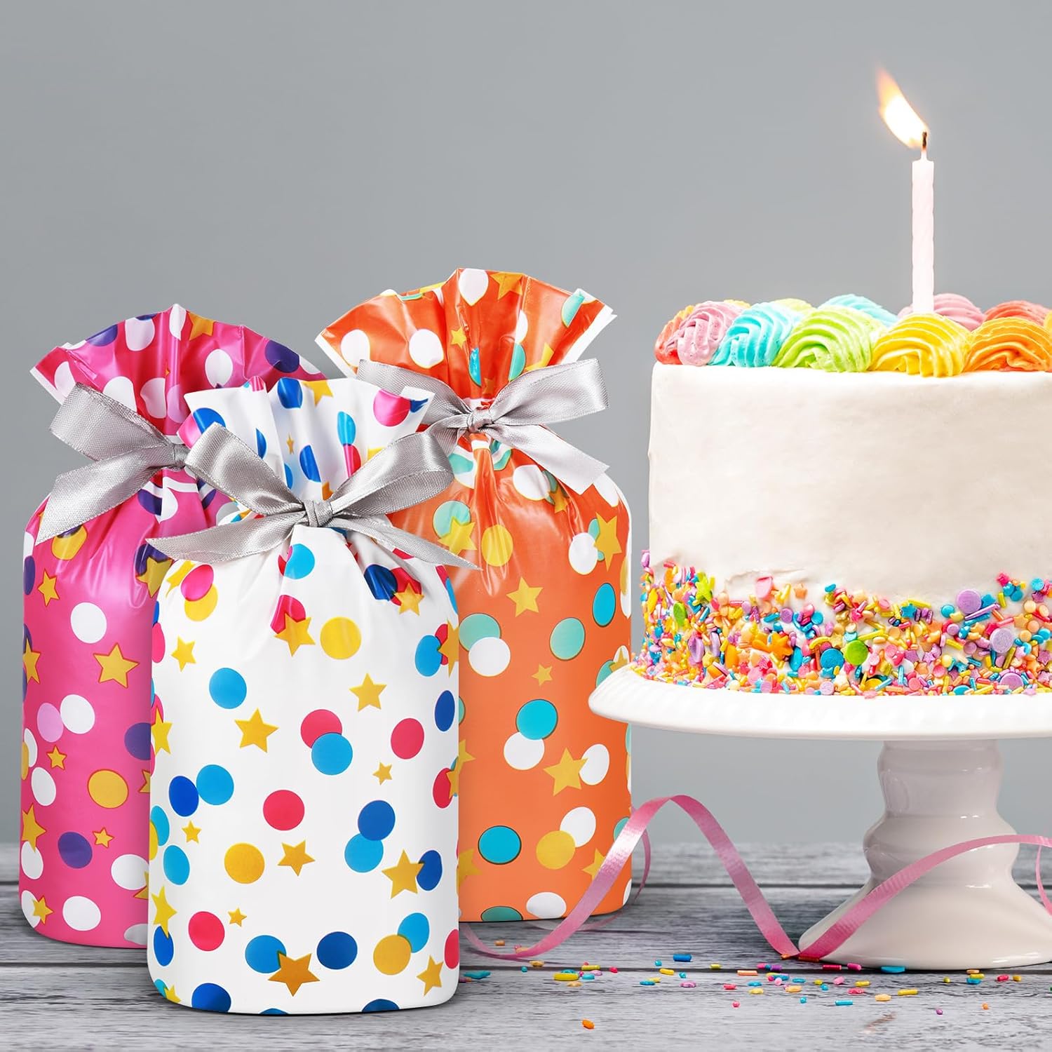 Capoda 50 Pcs Colorful Polka Dots Gift Bags