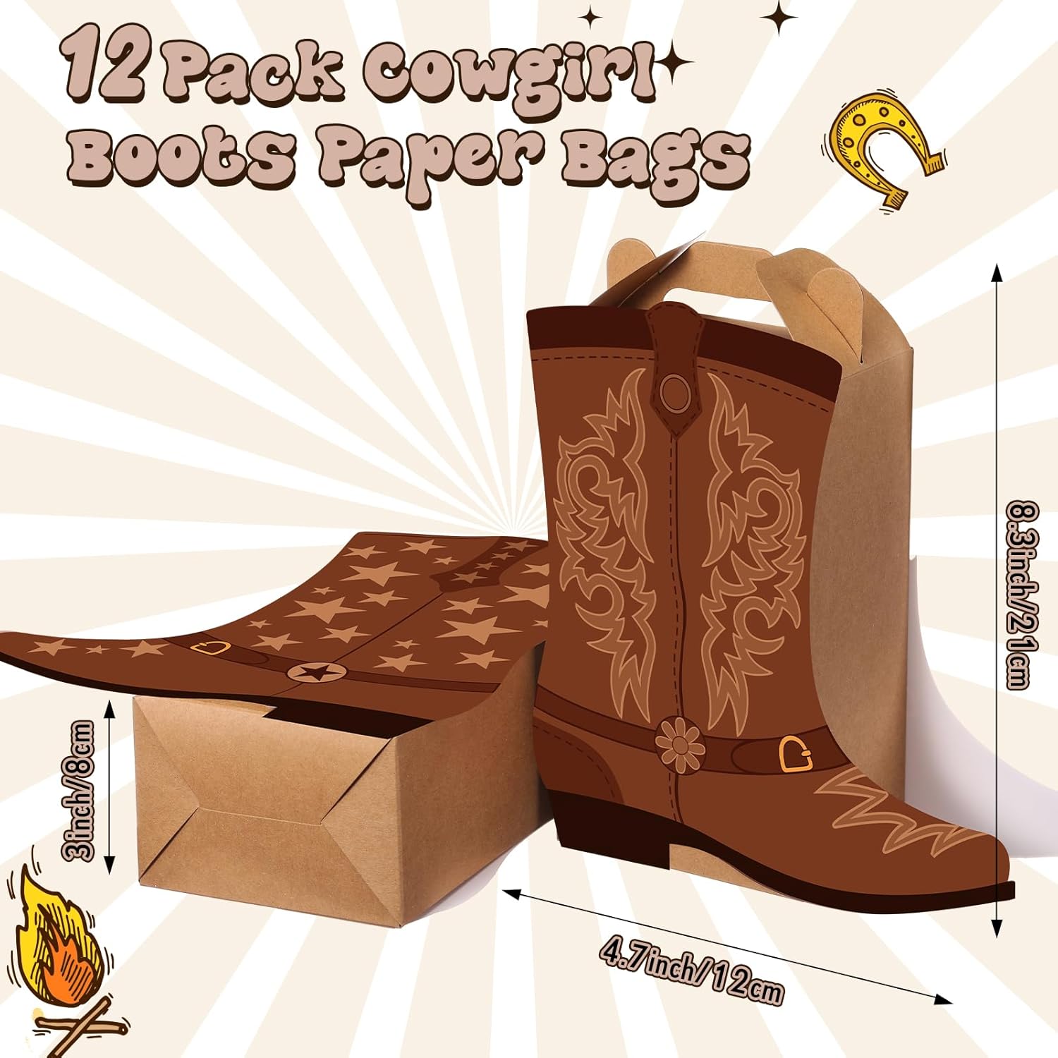 Mooliwe 12 Pcs Western Boots Party Favors Gift Boxes