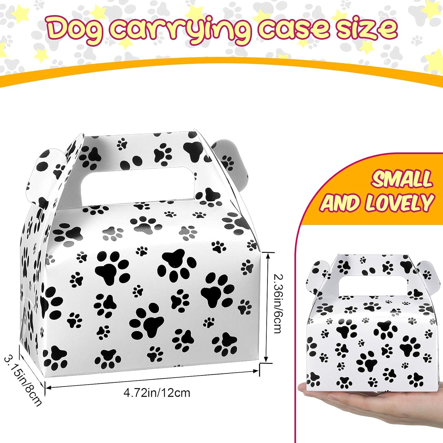 Zonon 16 Piece Paw Print Gift Box for Dog Parties