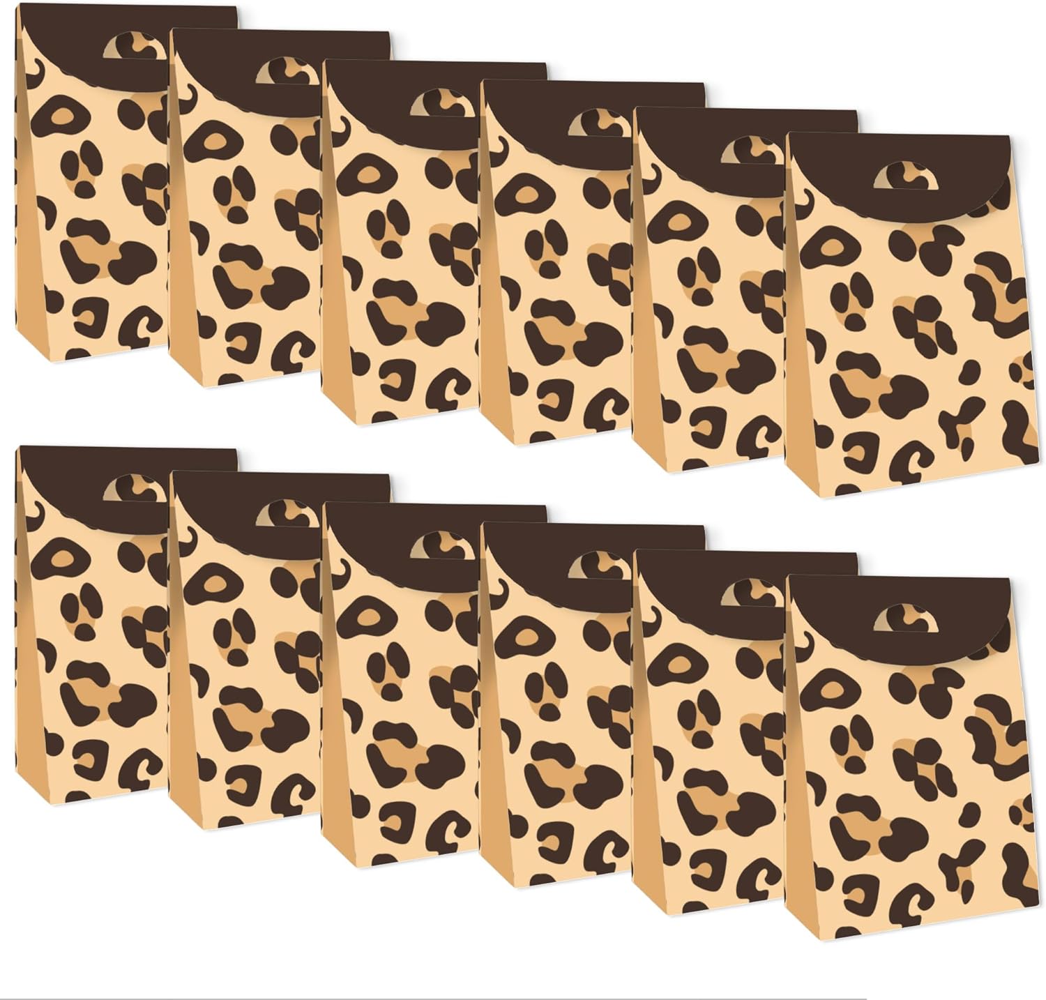 Big Dot of Happiness Leopard Print Party Goodie Bags Set of 12