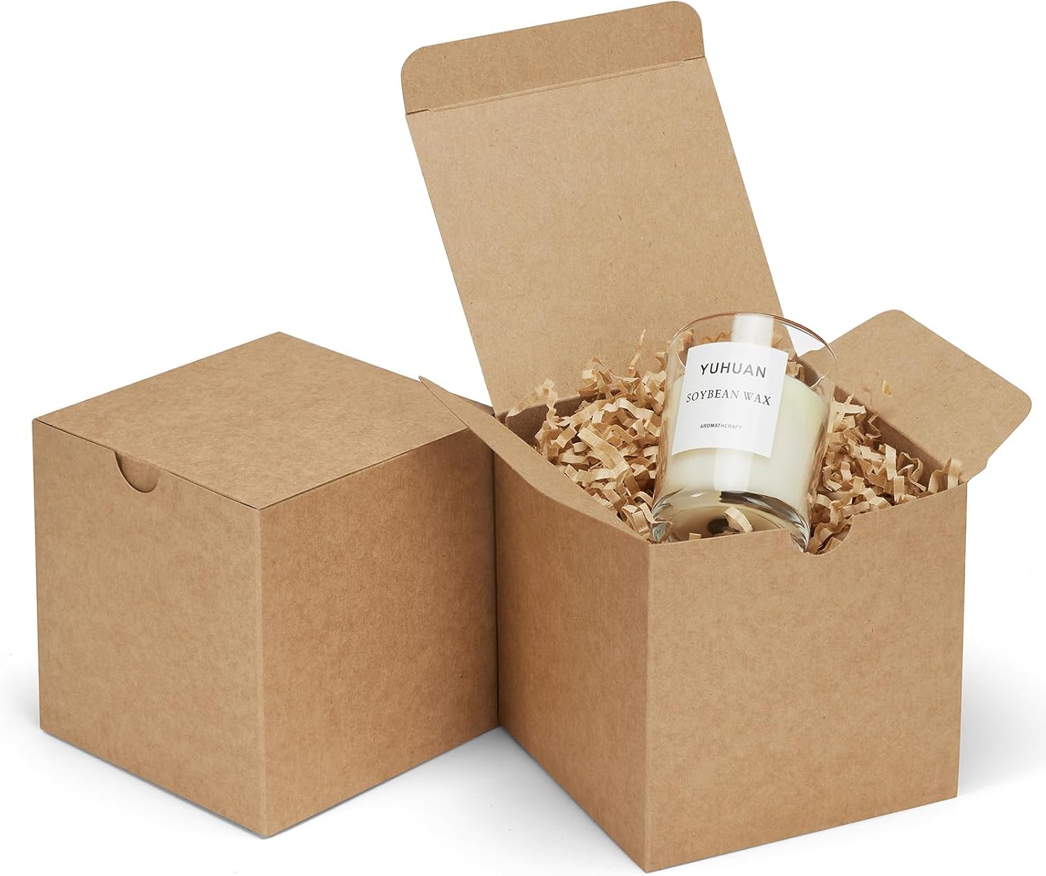 Eupako 4x4x4 Brown Kraft Gift Boxes 50 Pack