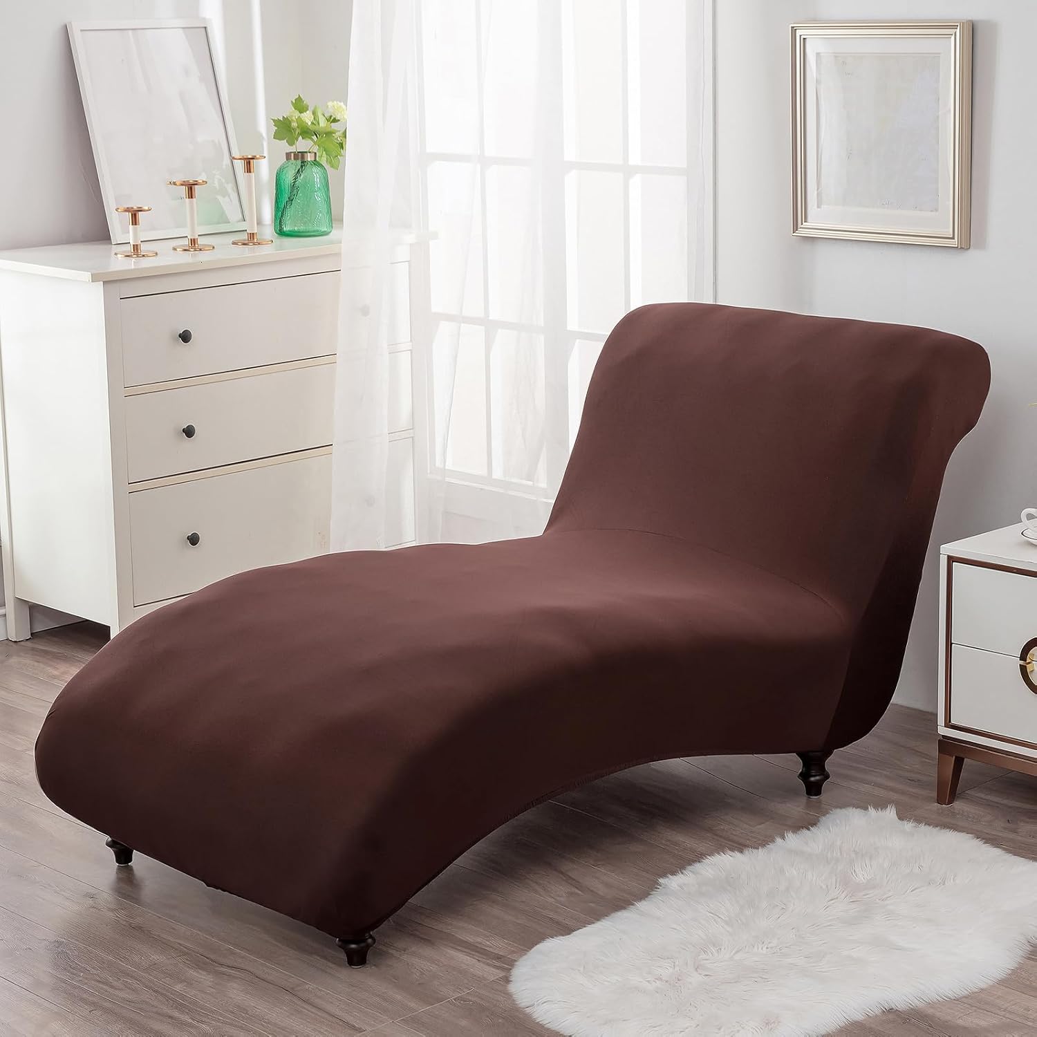 LYIYEYAN Printed Armless Chaise Lounge Cover