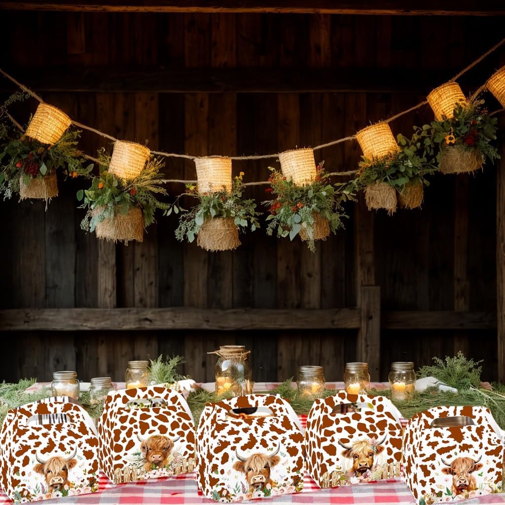 Bach And Boujee Highland Cow Party Treat Boxes