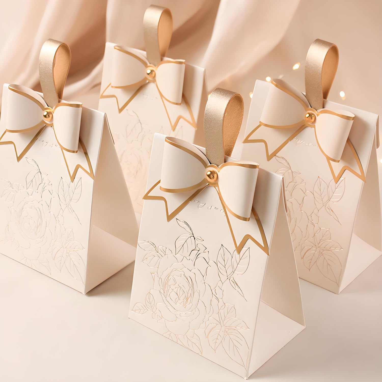 QRZLP 10PCS Candy Boxes with Floral Decor
