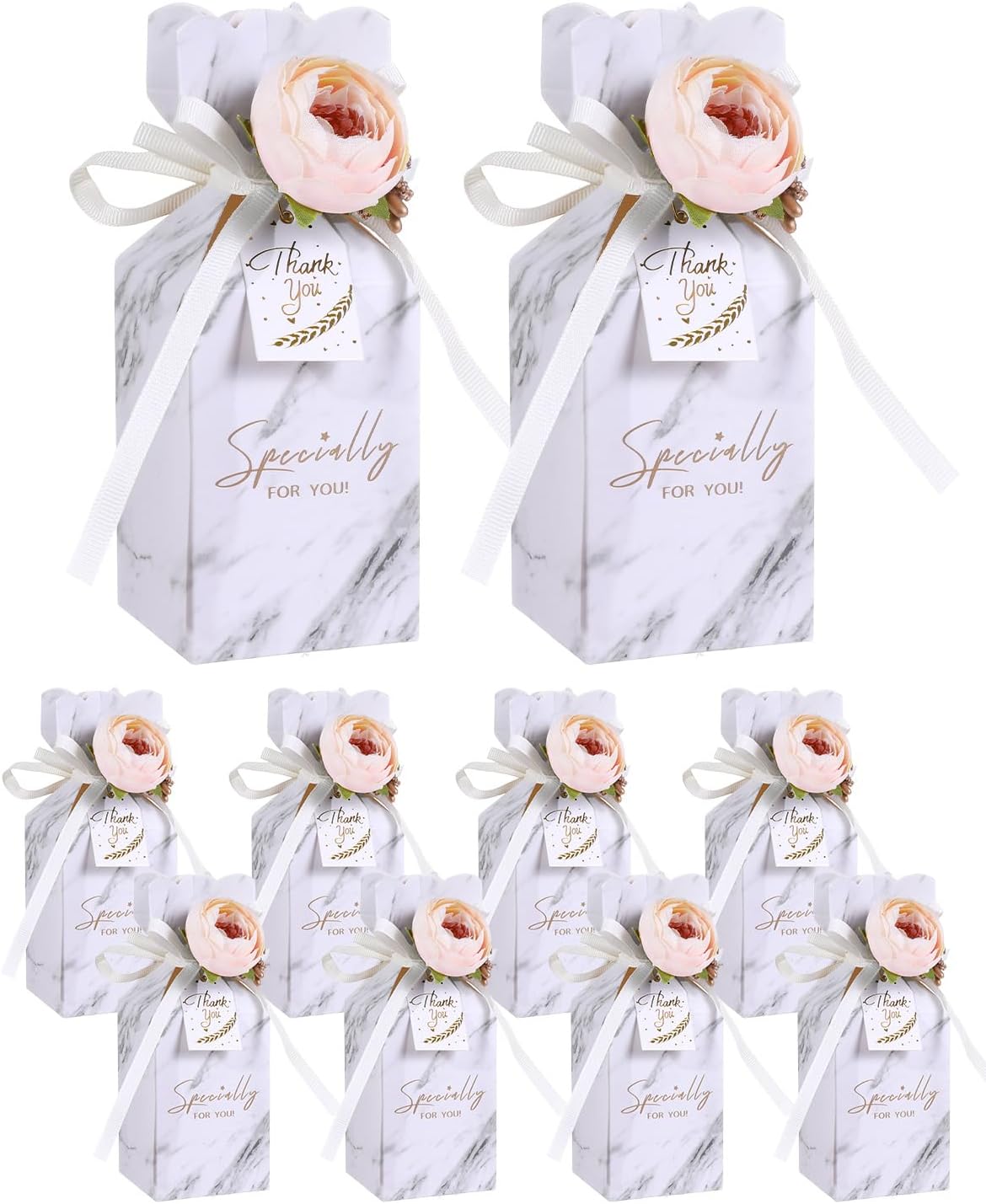 Liobelon 10 Piece Floral Gift Boxes with Ribbons