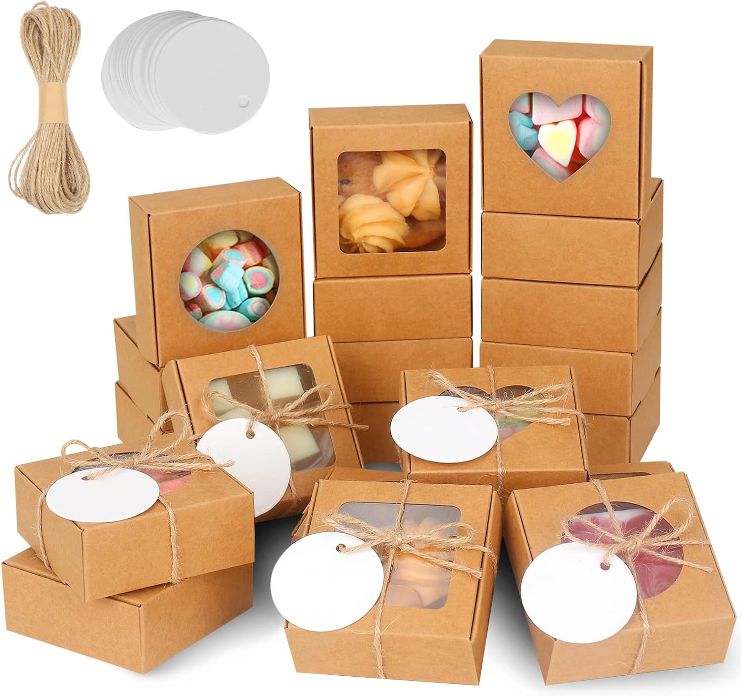 COTOPHER 30Pcs Mini Kraft Soap Boxes with Window 1