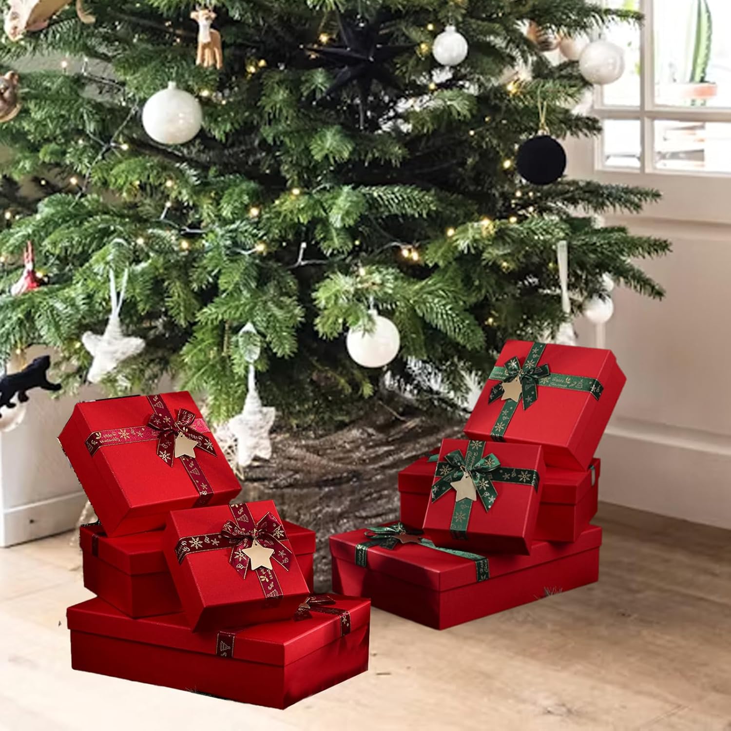 Krdrgey 4 Pack Christmas Gift Boxes with Lids