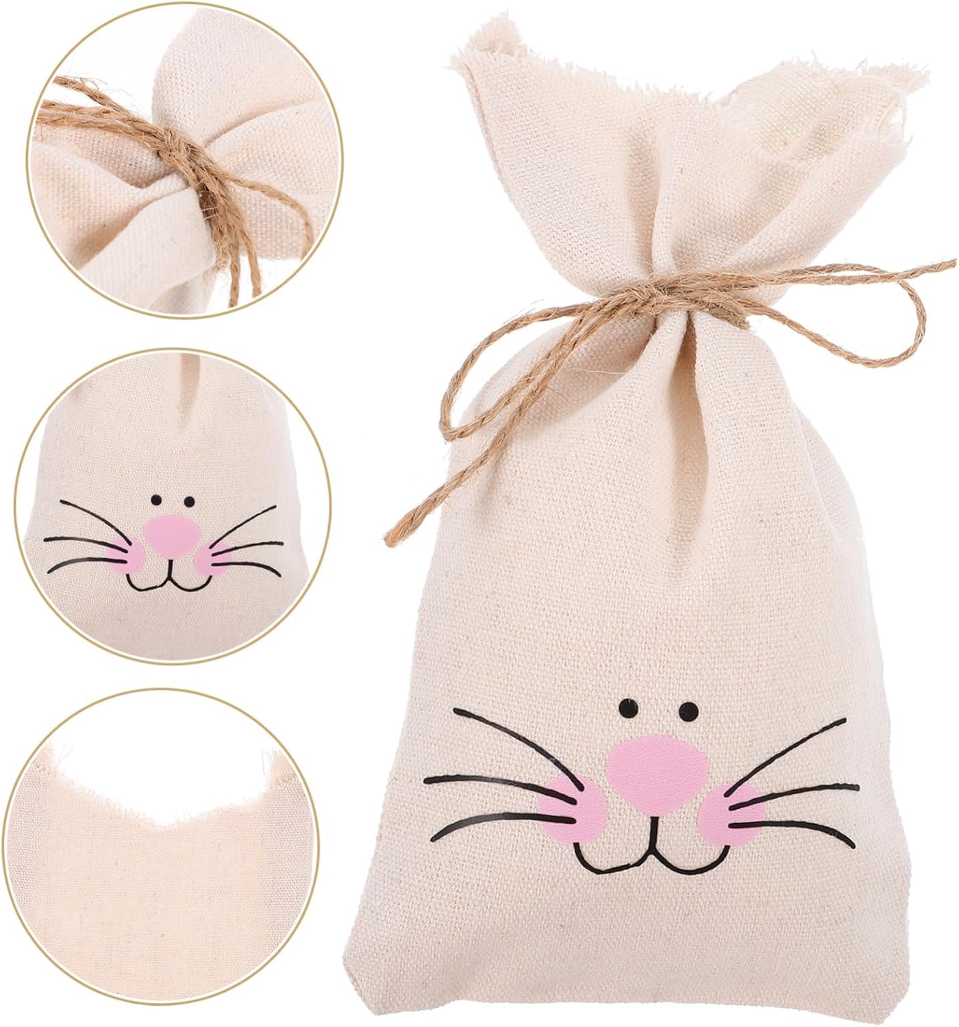 CAXUSD 10pcs Easter Bunny Bags for Kids Party Favors