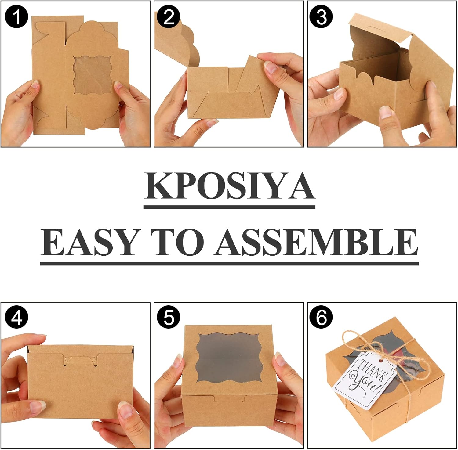KPOSIYA 10 Pcs Bakery Boxes With Window
