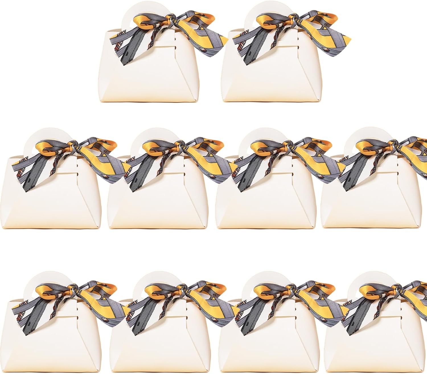 HOSDZOU 10 Pack Leather Wedding Candy Bags with Handle