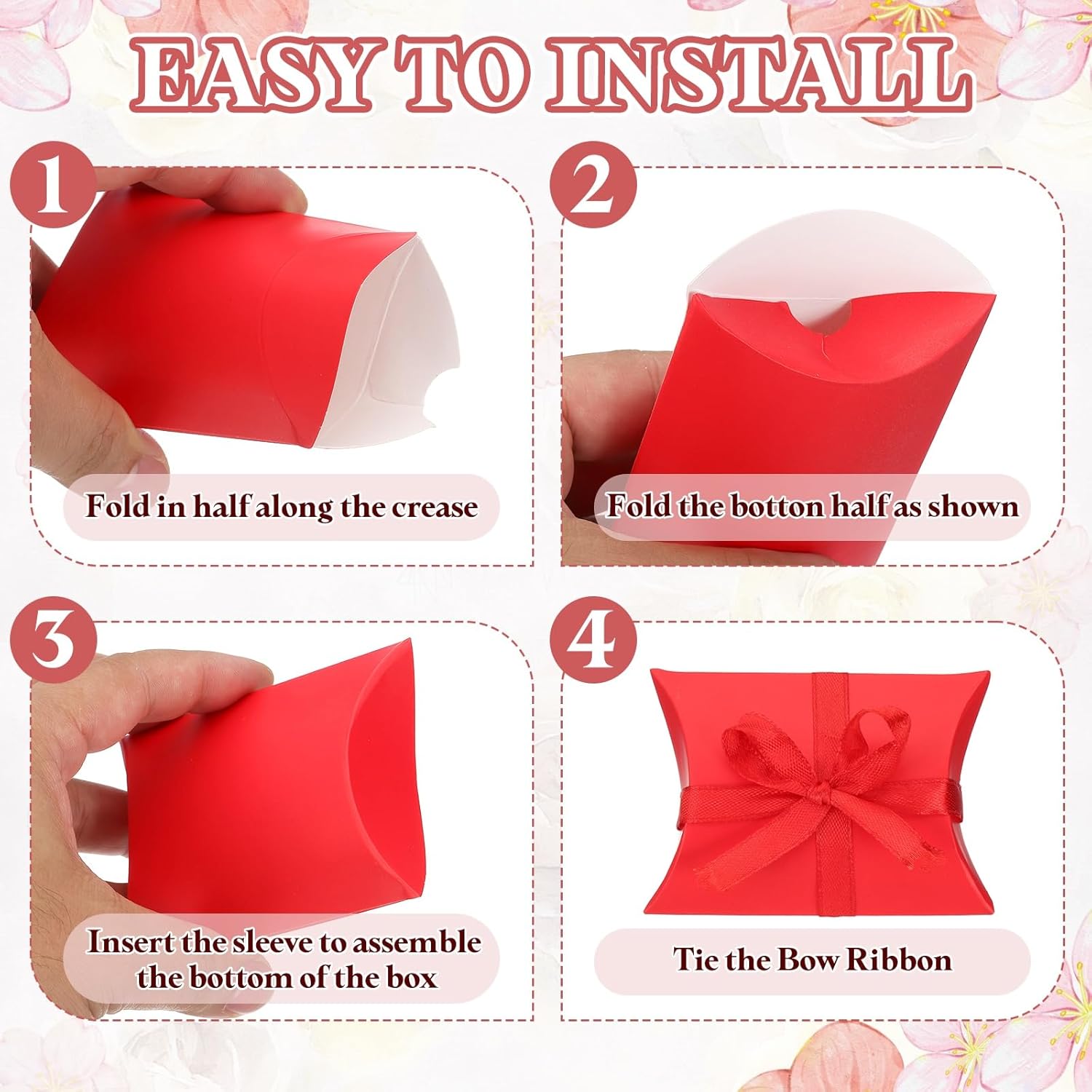 PATIKIL 100 Pcs Beige Pillow Gift Boxes