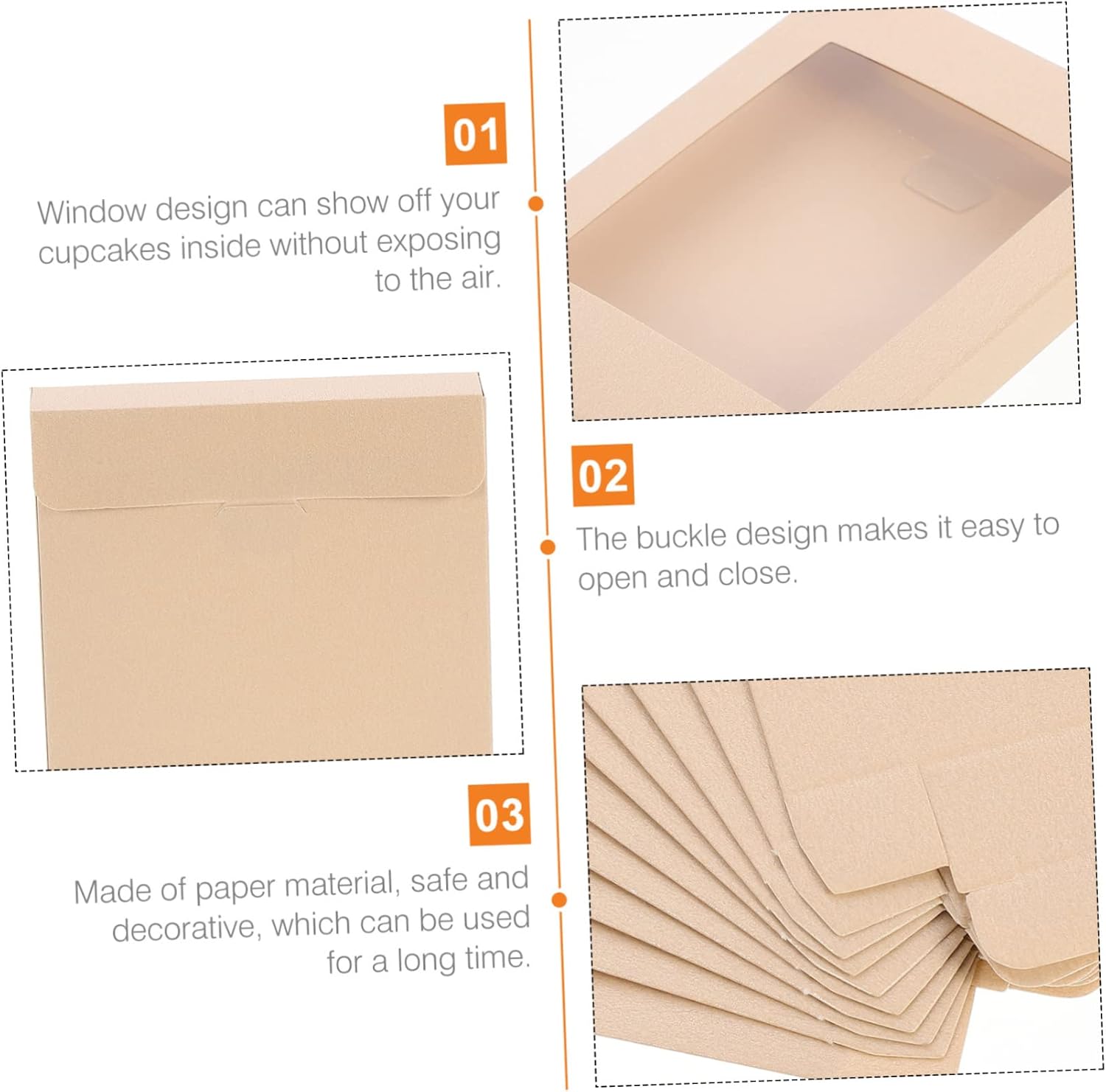 ABOOFAN 10pcs Transparent Window Cookie Boxes for Party Supplies