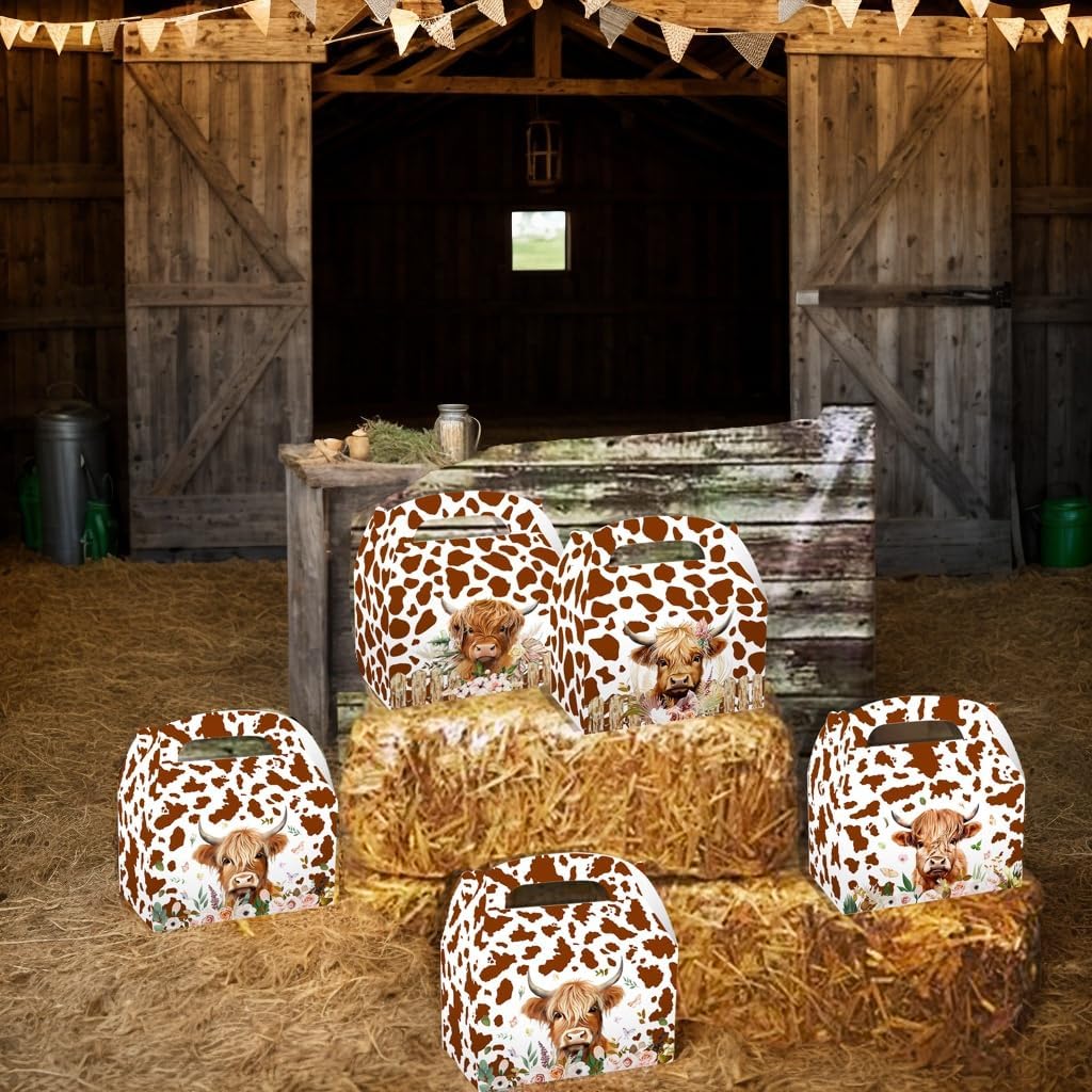 Bach And Boujee Highland Cow Party Treat Boxes