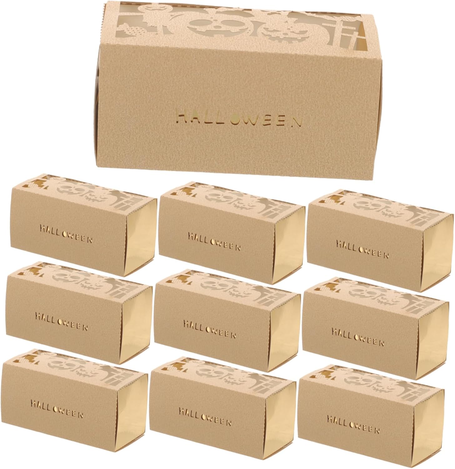 STOBOK 50Pcs Halloween Goodie Boxes Paper Treat Holders for Parties