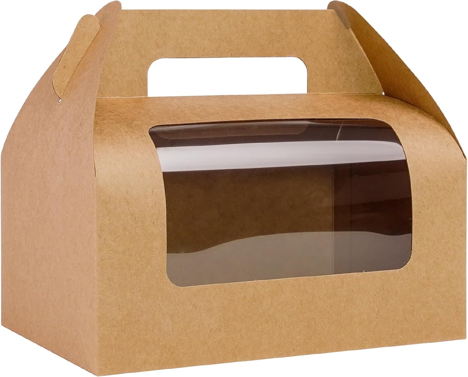 WholeMy 30 Pack Large Gable Gift Boxes Brown Kraft with Window