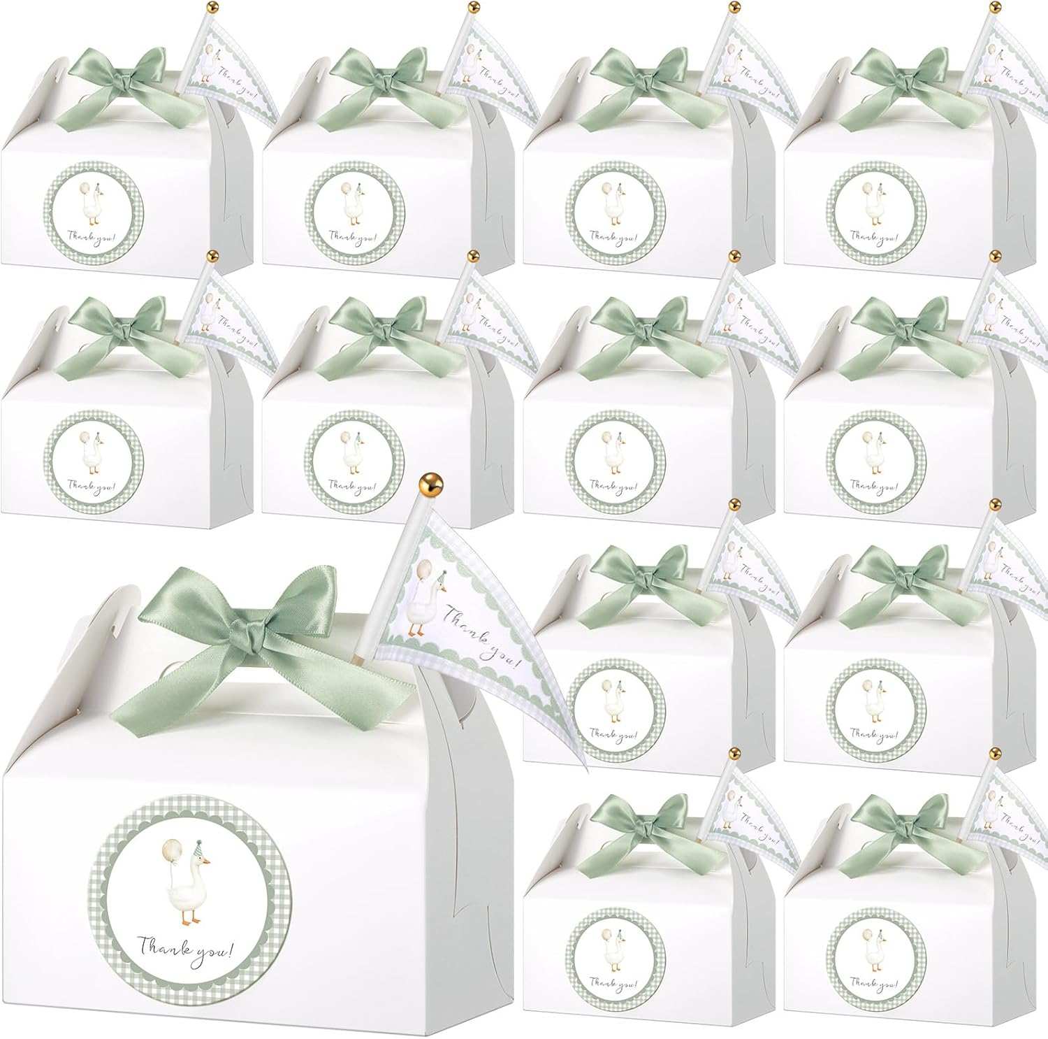 AmazingSpark 12pcs Silly Goose Gift Boxes with Stickers Pennants