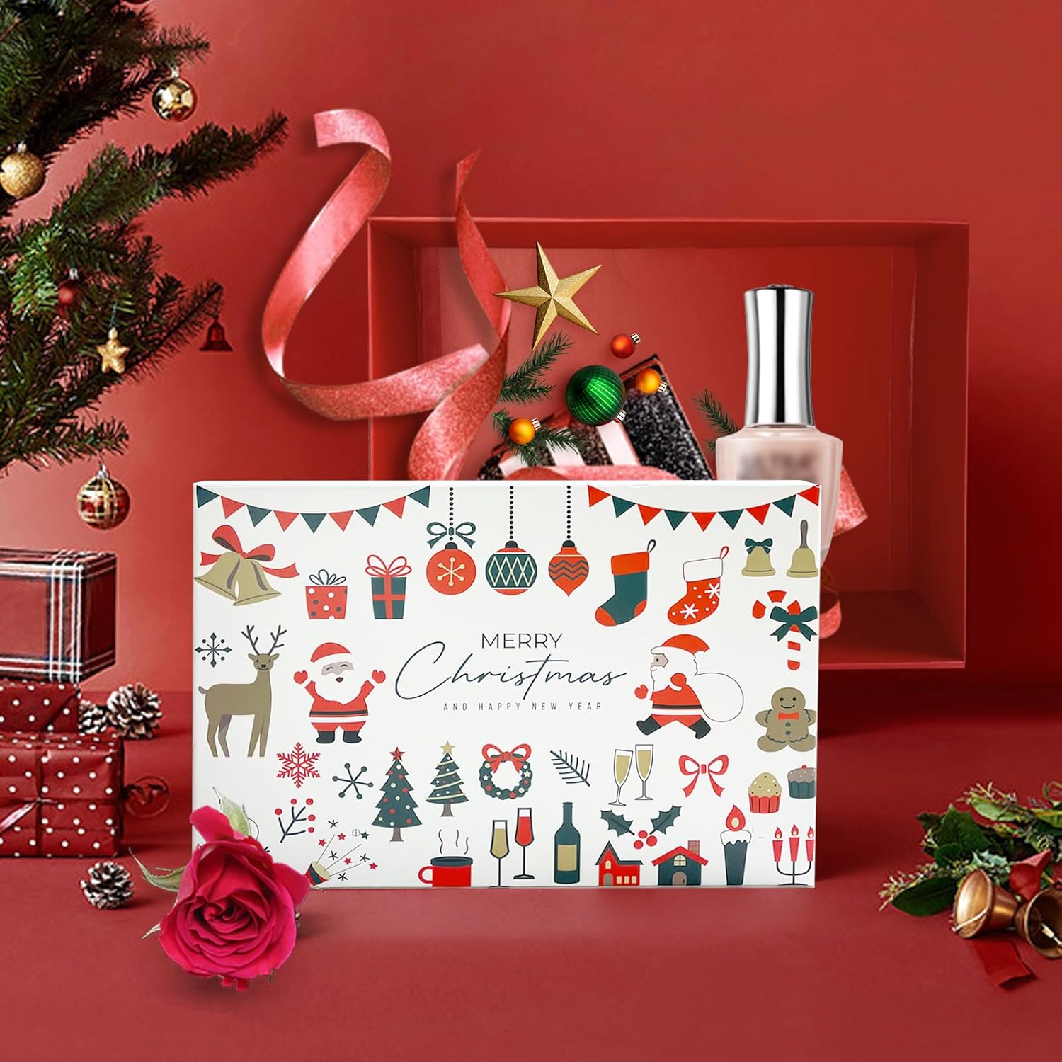 White Christmas Gift Boxes with Lids Pack of 1