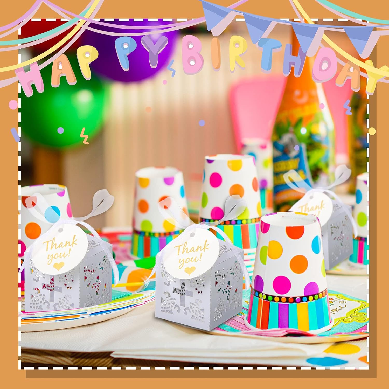 Marspark 50 White Christening Favor Boxes 2x2x3 Inch