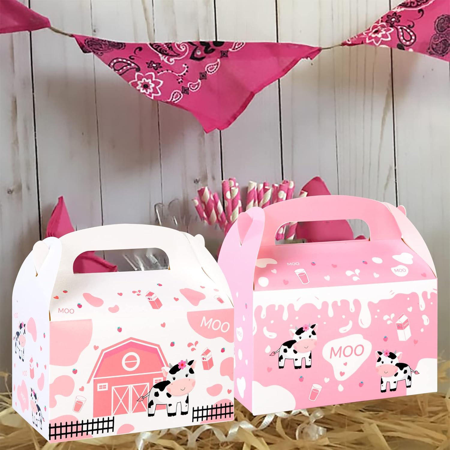 Umoni Cow Party Favor Treat Boxes 12 Pack